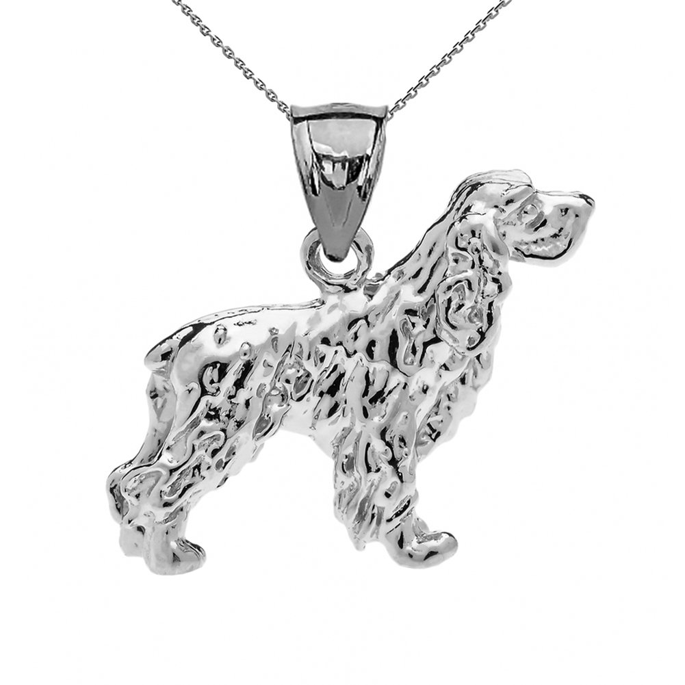 Sterling Silver Cocker Spaniel Charm Pendant Necklace - Handmade Dog Lover Jewelry Gift for Women - Perfect for Pet Memorial, Birthday & Anniversary Gifts