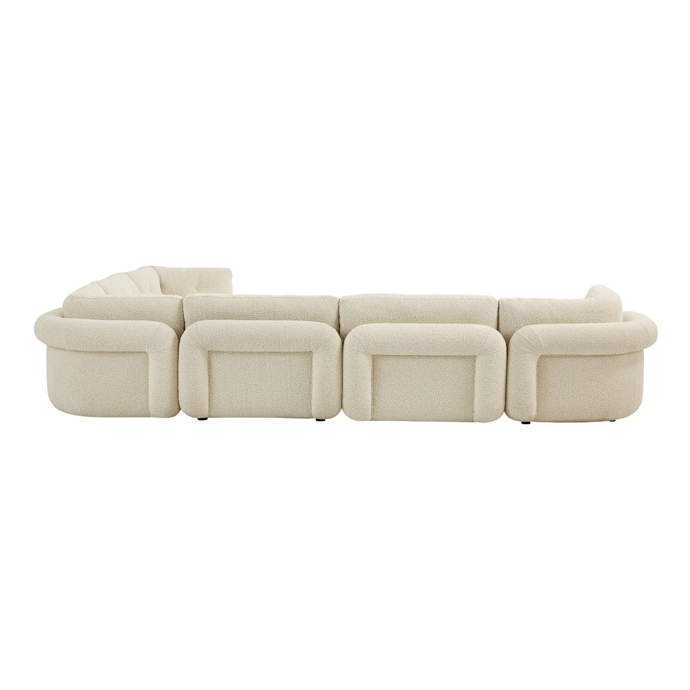 Pompidou 160 Modular Six-Piece Sectional Sofa Set - Modern L-Shaped Living Room Couch for Home, Apartment & Office Lounge