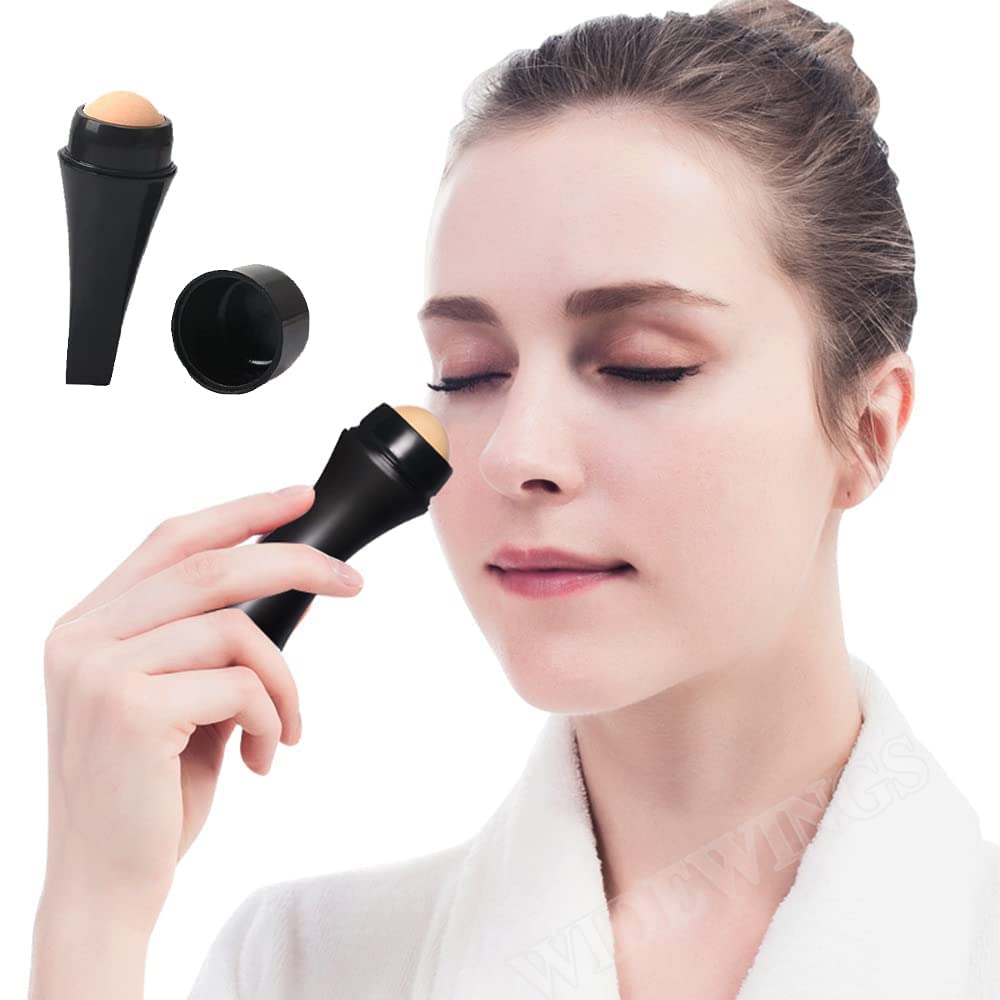 Piercell™ Volcanic Stone Face Roller - Reusable Oil Absorbing Roller for Oily Skin, Makeup-Friendly Skincare Tool for Shine Control & Pore Refining - Perfect for On-the-Go Touch-Ups, Gym, Office & Travel