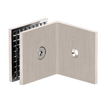 Square Wall to Glass Shower Screen Bracket for 10mm & 12mm Glass - Brushed Nickel Finish, Mechanically Fixed - Perfect for Modern Bathroom & Spa Shower Enclosures