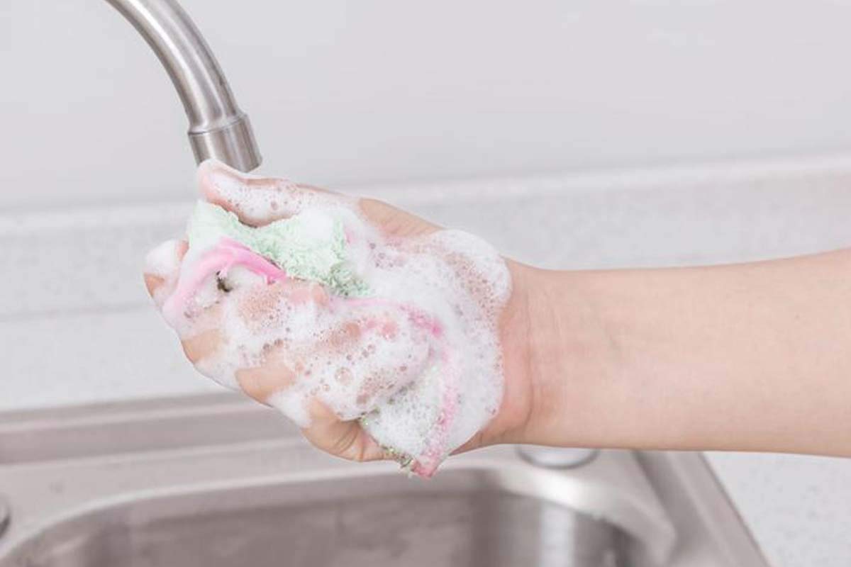 Double-Sided Kitchen Sponges - 6 Pack for Pans & Pots Cleaning