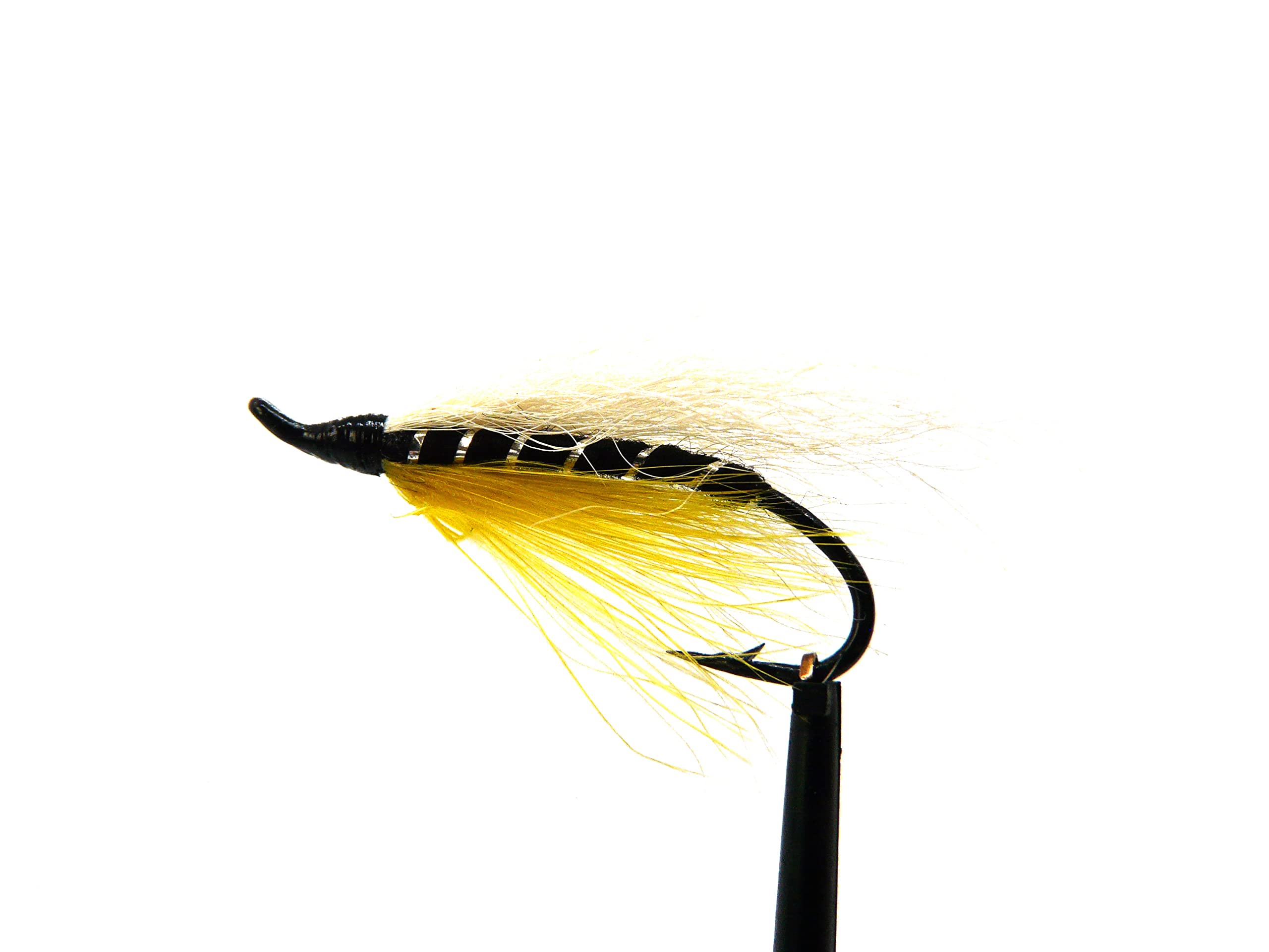 Black Ghost Streamer Fly Set of 3 - Size 6 Fishing Hooks for Trout & Bass | Perfect for Fly Fishing in Rivers & Lakes