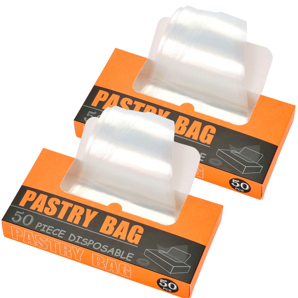 iplusmile 100pcs Disposable Cake Decorating Bags - Pastry Piping Bags for Cupcake, Cookie & Cake Icing - Perfect for Baking, Wedding & Party Dessert Decorations
