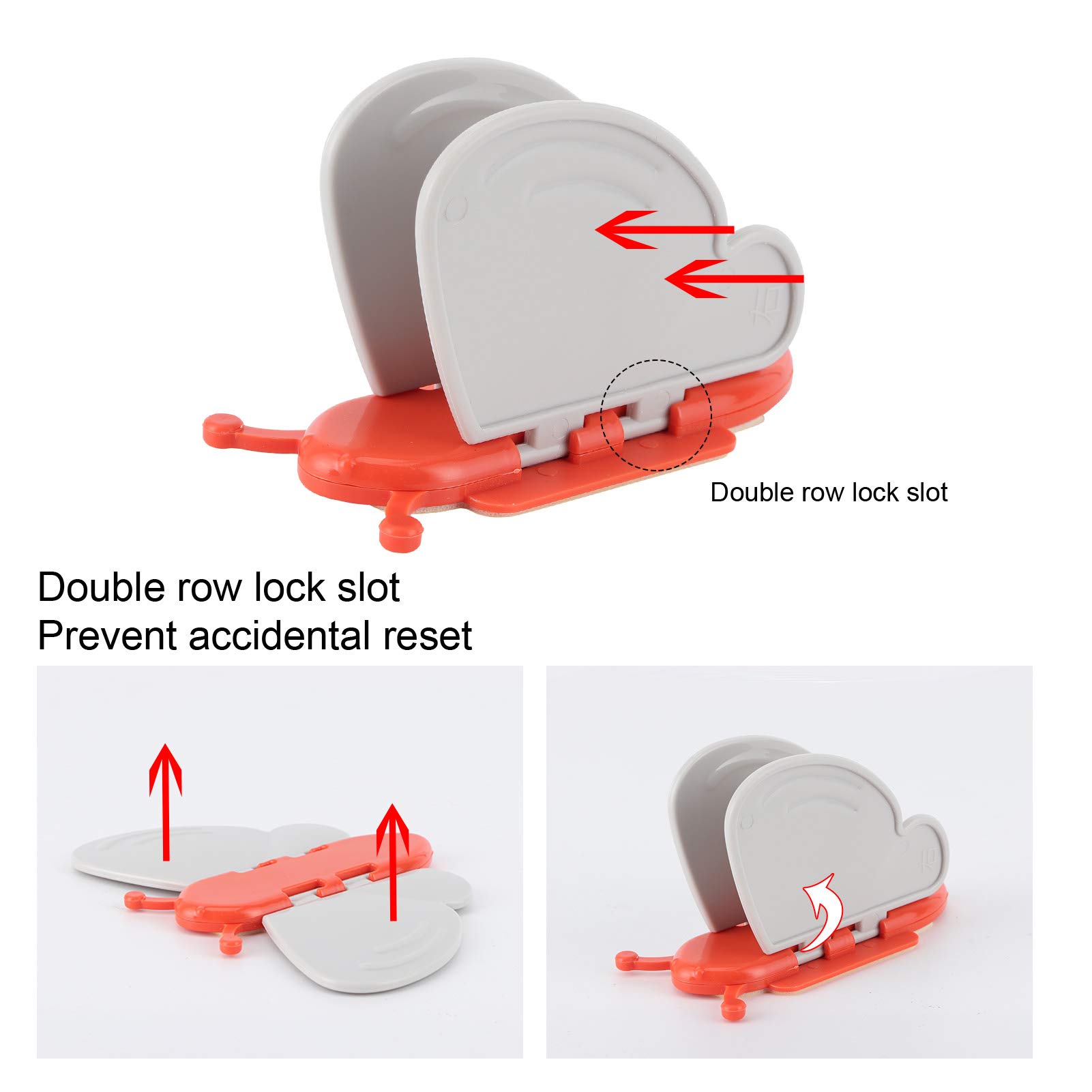 Butterfly Design Sliding Door Window Restrictor - Child Safety Lock with Unique Style (Red, 10-Pack) | Secure Home & Prevent Accidents for Kids & Pets | Ideal for Windows, Glass Doors, and Patio Safety