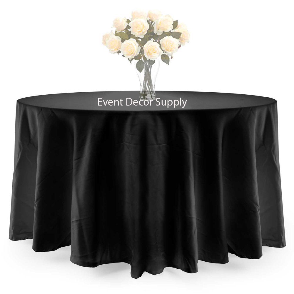 20 Pack 90 Inch Round Seamless Wedding Tablecloths - Premium Polyester Table Covers for Weddings, Parties & Events - Black - Perfect for Banquet Halls, Reception Tables & Special Occasions