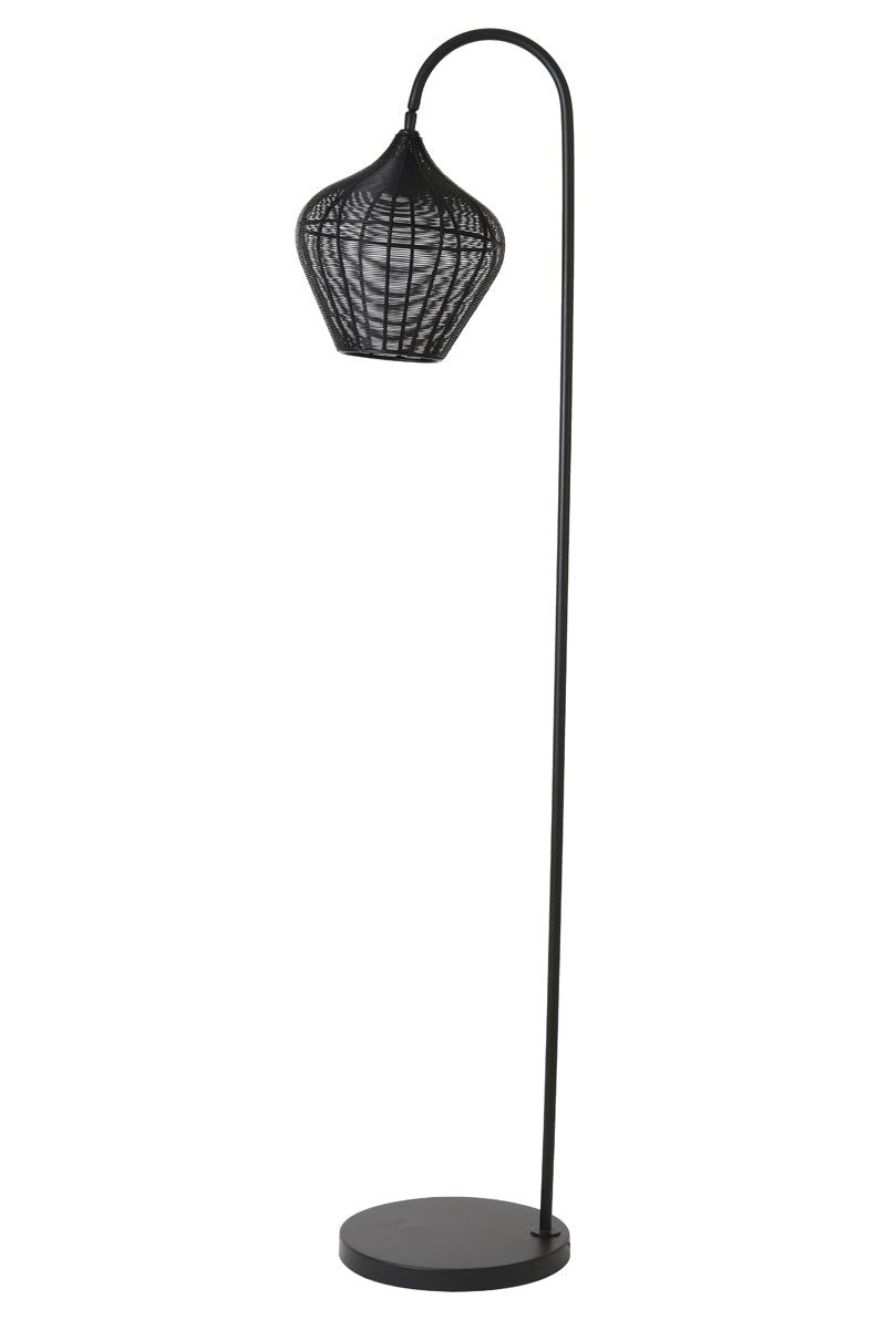Alvaro Modern Floor Lamp with Adjustable Height - Matt Black & Antique Bronze Finish for Living Room, Bedroom, or Office Lighting