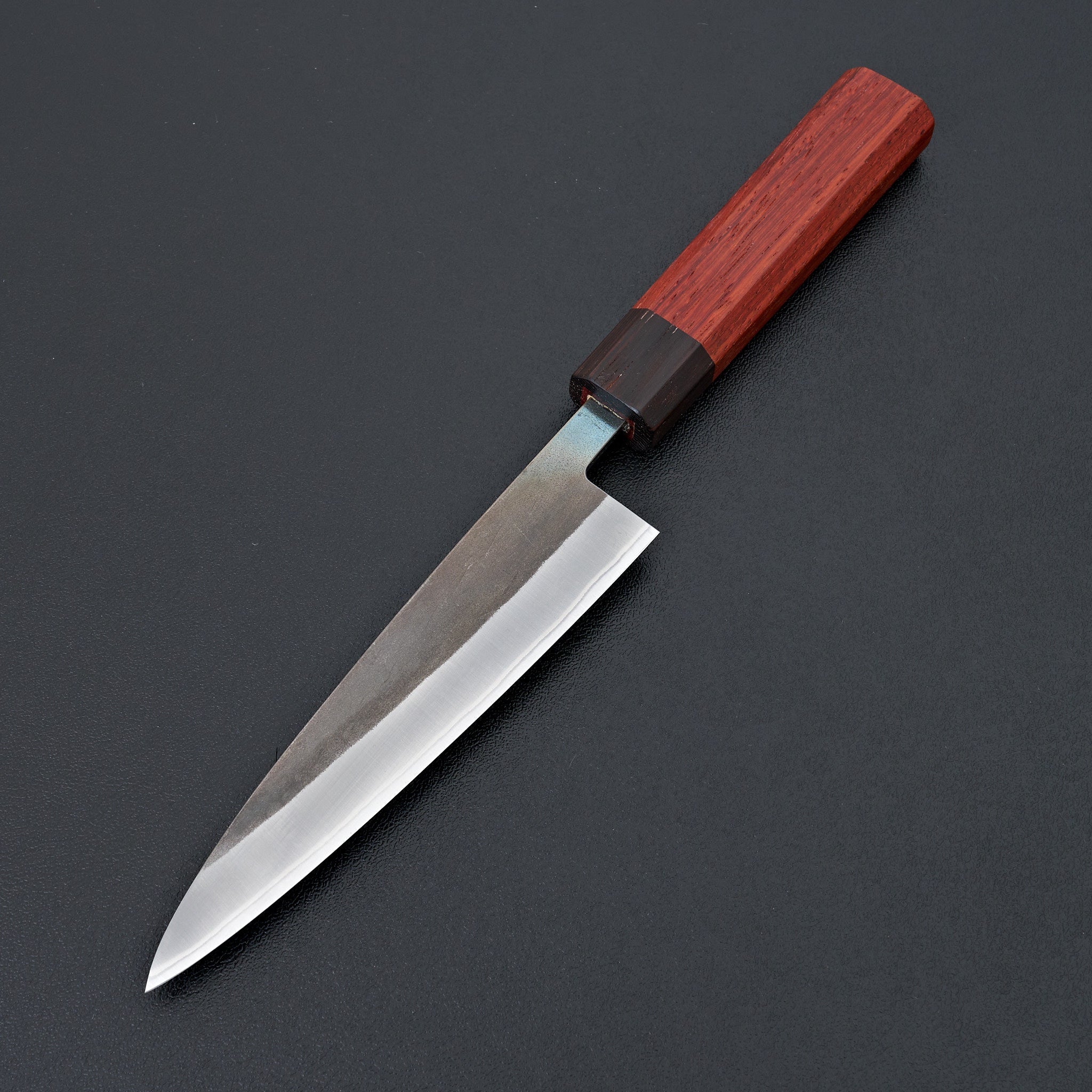 Hitohira TD Blue #2 Stainless Clad Kurouchi Petty Knife 135mm - Japanese Chef Knife with Padauk Wood Handle - Perfect for Slicing, Peeling & Precision Kitchen Tasks