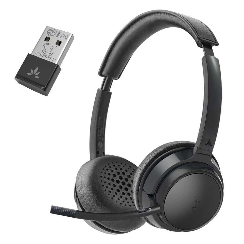 Avantree AH6B & DG10 Bluetooth Bundle - Windows PC USB Adapter & Bluetooth 5.0 Headset with Detachable Mic, HiFi Audio, Clear Calls | Perfect for Remote Work, Online Meetings & Gaming
