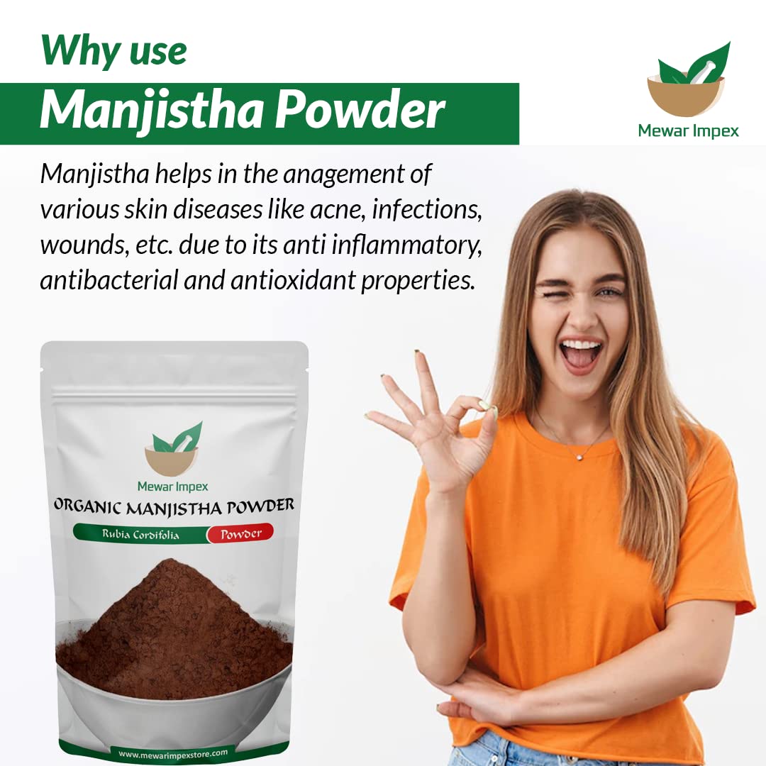 **Mewar Impex Pure Manjistha Powder (Rubia Cordifolia) 900g - Ayurvedic Herbal Supplement for Hair, Skin & Detox - Natural Health Boost for Men & Women - Perfect for Daily Wellness & Beauty Routines**