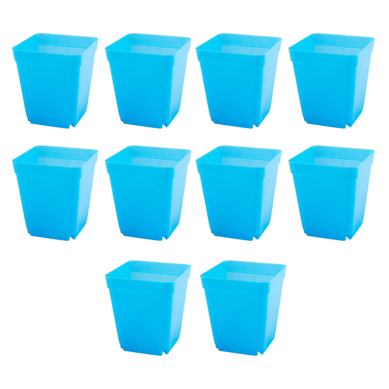10Pcs Light Blue Plastic Bonsai Planter Pots - Square Nursery Flower Pots for Home Garden Decor, Indoor Plants, Succulents & Herbs - Perfect for DIY Gardening and Plant Lovers
