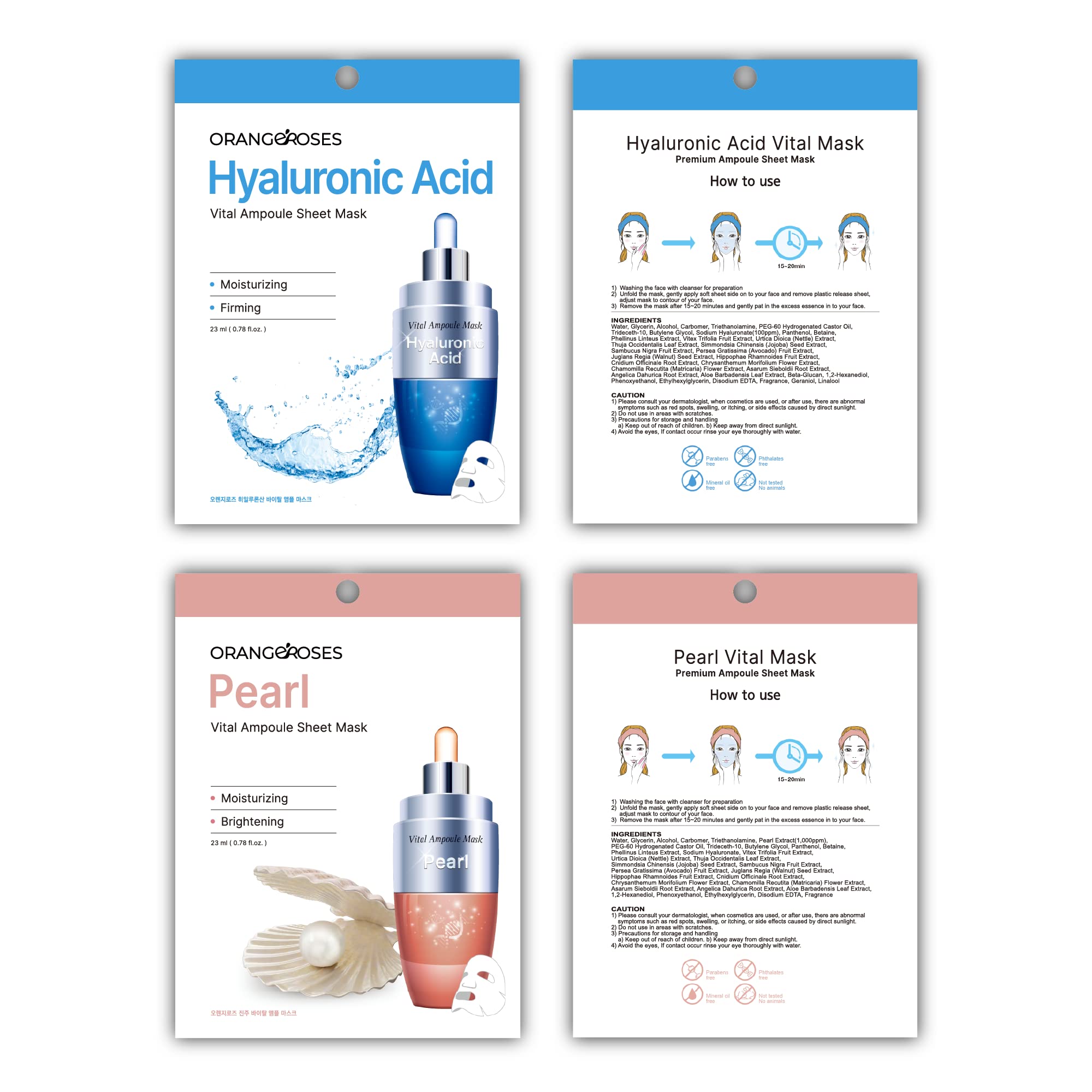 10-Piece Korean Vital Ampoule Sheet Mask Set - Hydrating, Anti-Wrinkle & Brightening Facial Skincare Treatment | Simple & Effective Daily Routine | Perfect for Spa Night, Travel & Gift Giving