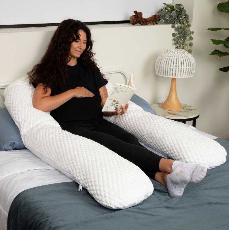 Moonlight Slumber Chill MaMa Pregnancy Pillow - Full Body Maternity Support for Side Sleepers, Back Pain Relief - Perfect for Pregnancy Comfort & Nursing Postpartum