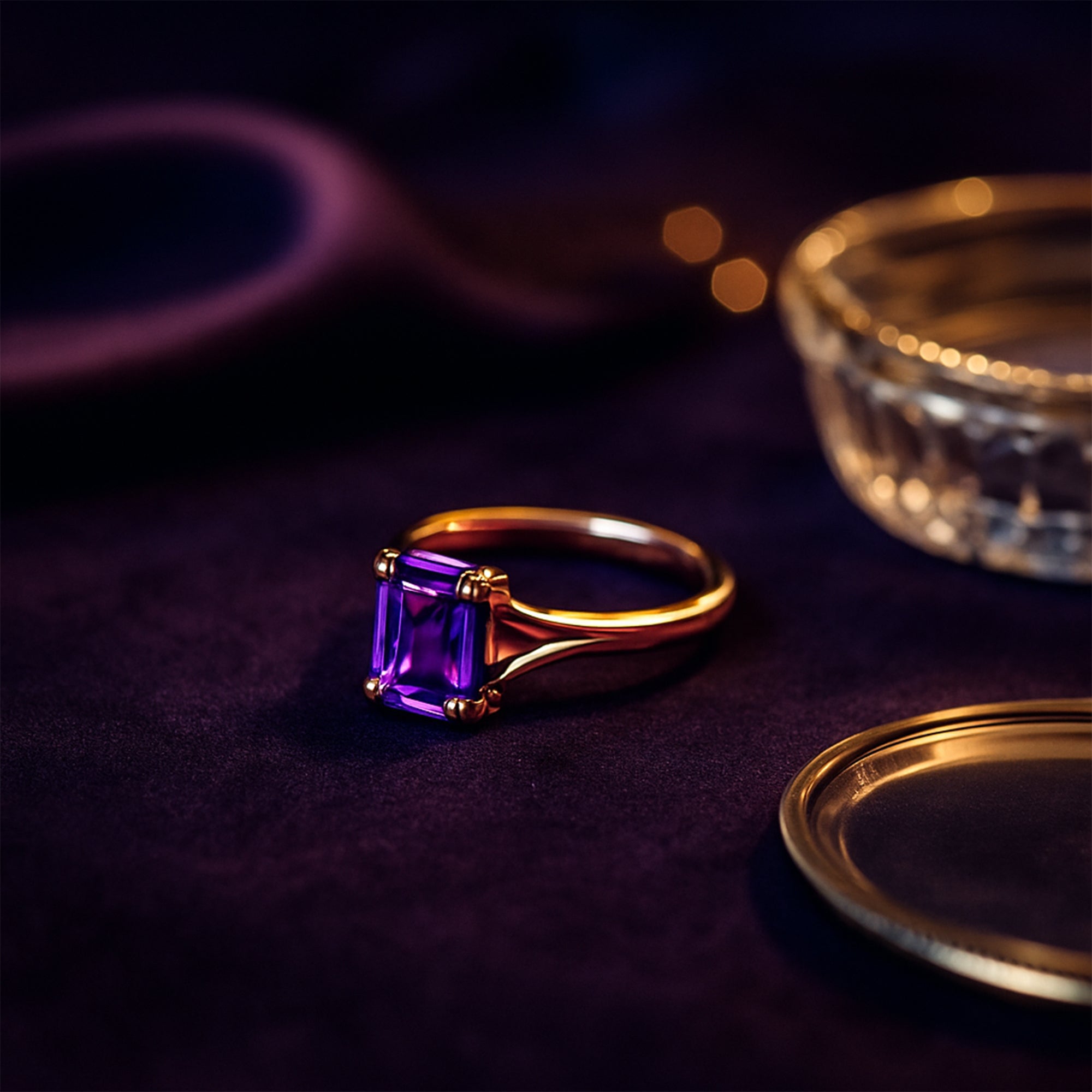 AG Collective Violet Crown Ring - Sterling Silver Dainty Floral Ring for Women, Perfect for Weddings, Parties & Everyday Elegance