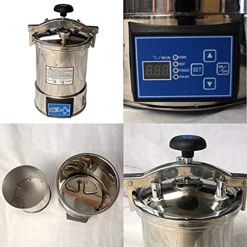 24L Portable Electric Autoclave Sterilizer - Automatic Digital Display, Stainless Steel, High Pressure Steam for Medical, Dental, Tattoo & Beauty Tools (YX-24HDD) - Perfect for Clinics, Salons & Home Use
