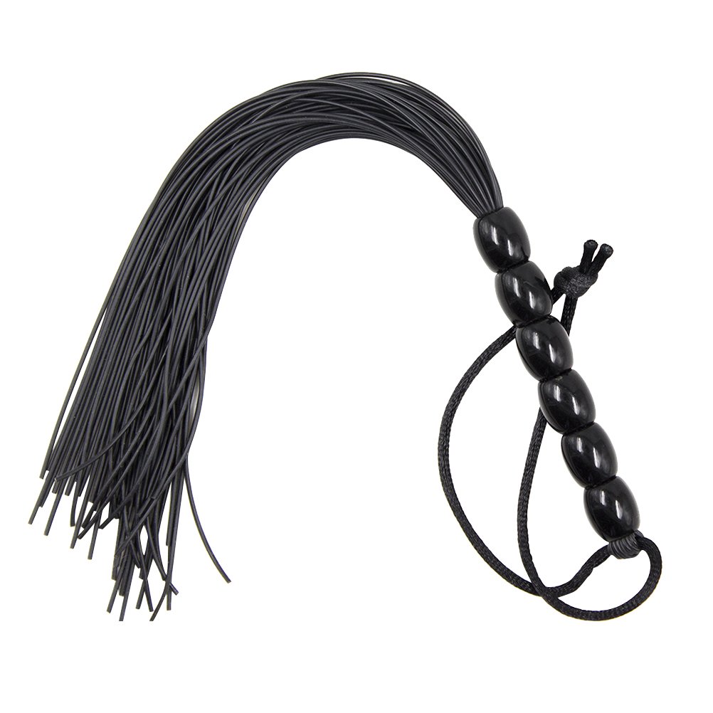 Premium Black Leather Whip with Tassels - Adult Role Play Costume Accessory & Couples Intimate Toy for BDSM, Spanking & Sensual Play