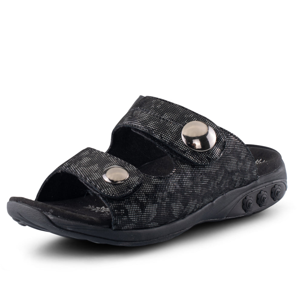 Eva Women's Leather Adjustable Strap Slip-On Sandals - Special Edition | Comfortable Summer Casual Shoes for Beach, Walking & Vacation