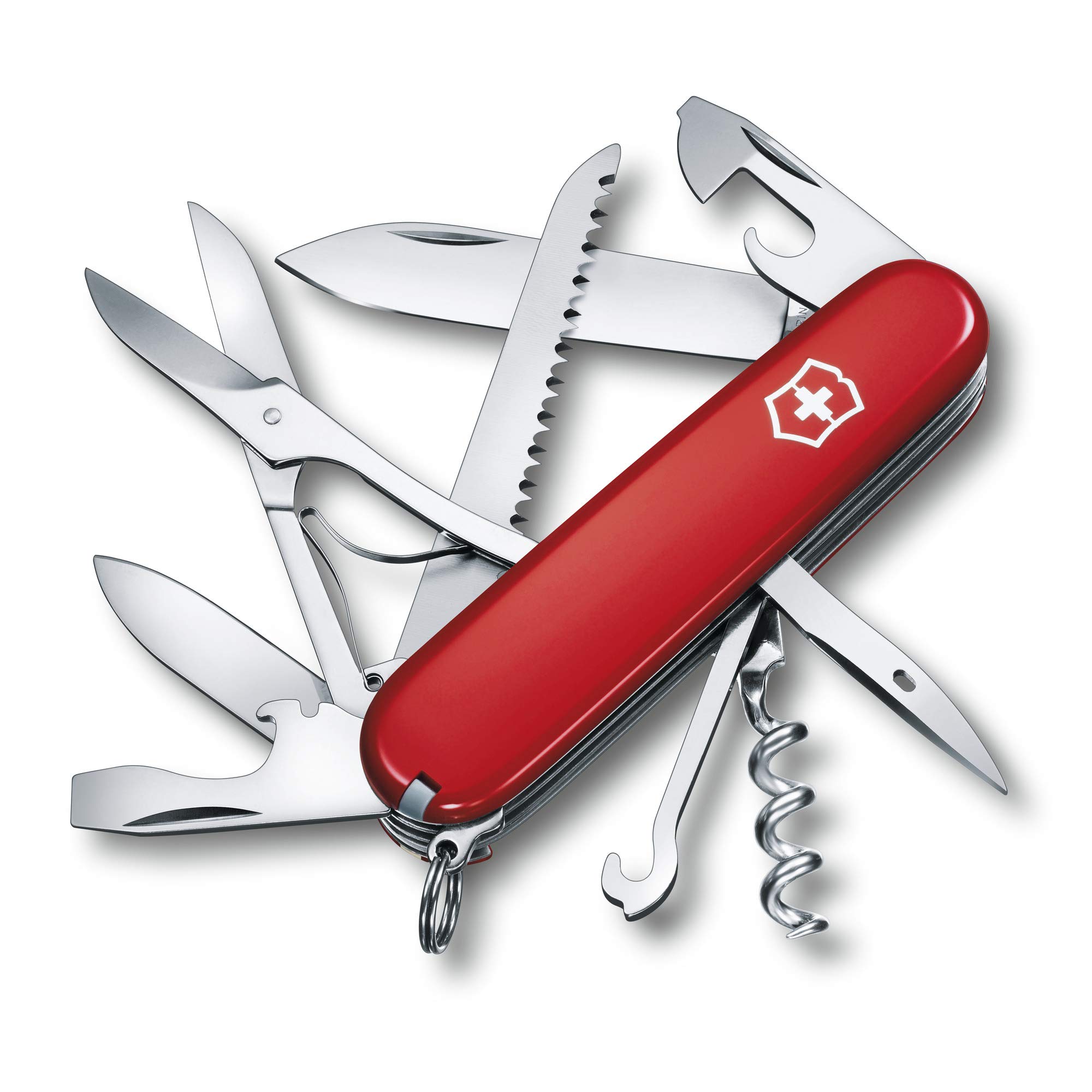 Victorinox Swiss Army Huntsman Pocket Knife - 15 Functions, Red Multi-Tool for Camping, Hiking & Everyday Carry (EDC) | Perfect for Outdoor Adventures, Survival & DIY Projects