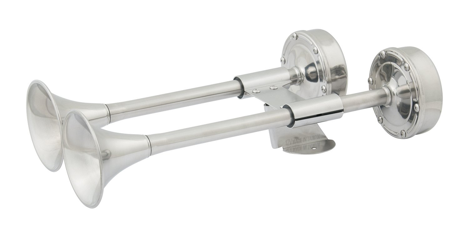 Marinco 12V Heavy Duty Electric Trumpet Horn for Trucks, Boats, and Emergency Vehicles - Loud 150dB Sound for Safety Alerts and Warnings