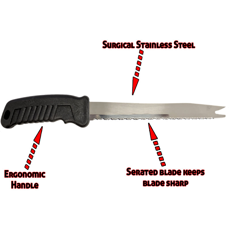8 Inch Stainless Steel Frozen Food Knife - Professional Kitchen Knife for Cutting Frozen Meat, Bread & Vegetables - Perfect for Home Chefs & Commercial Kitchens