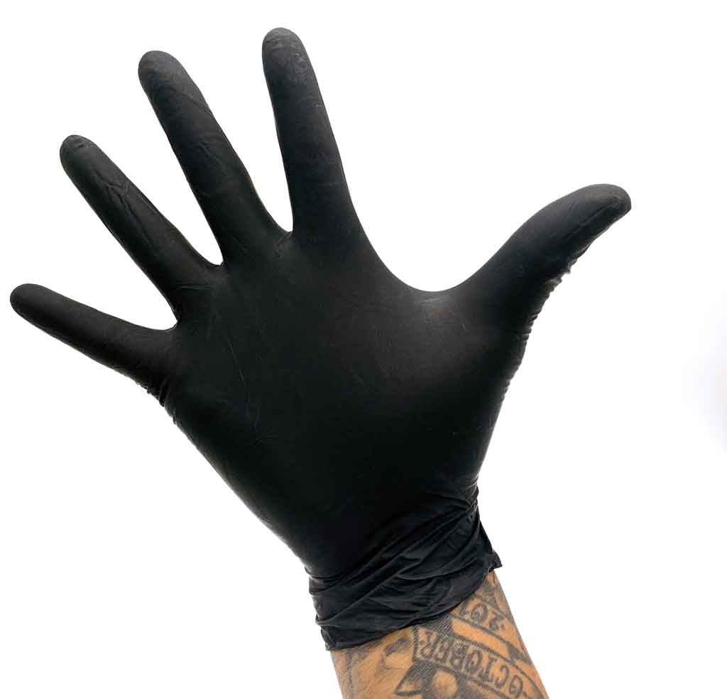 Premium Black Pearl 6mil Nitrile Exam Gloves - Powder Free, Latex-Free, Disposable Medical Gloves for Healthcare, Tattoo, Salon & Food Handling - Box of 100 Gloves