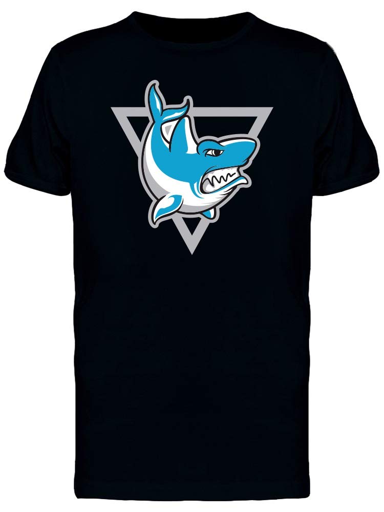Cool Blue Shark Graphic T-Shirt for Men - Soft Cotton Casual Tee for Summer, Beach, and Outdoor Activities