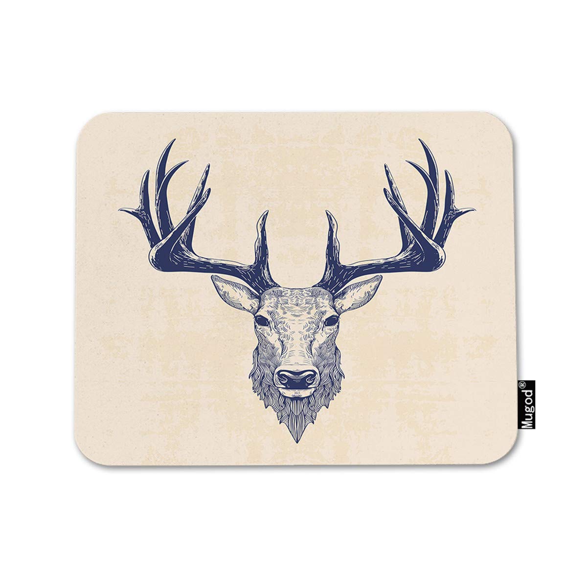 Vintage Stag Deer Head Mouse Pad - Non-Slip Rubber Gaming Mousepad for Computer & Laptop (7.9x9.5 Inches) - Perfect for Office, Home Decor, and Christmas Gift Ideas