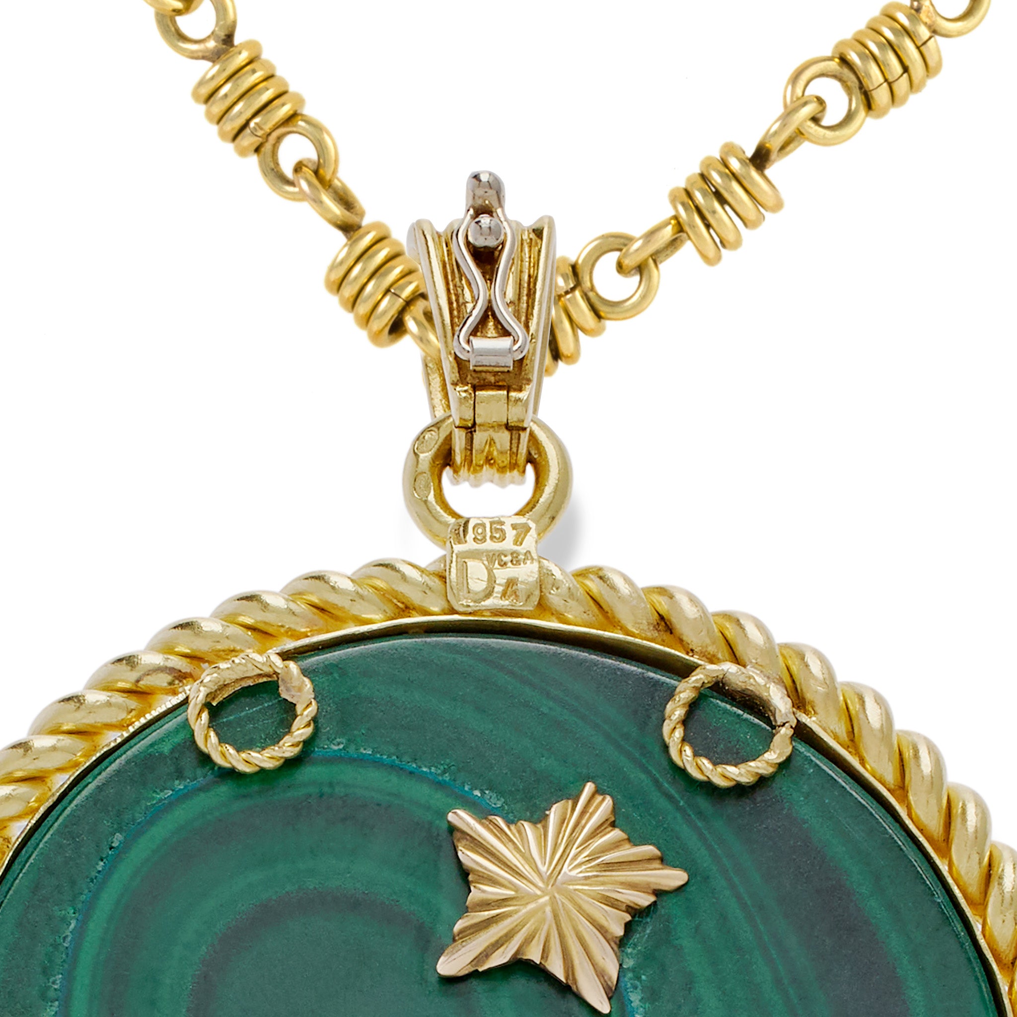 Van Cleef & Arpels Malachite & Diamond Pisces Zodiac Pendant Necklace - Elegant Zodiac Jewelry for Birthdays, Anniversaries & Special Occasions