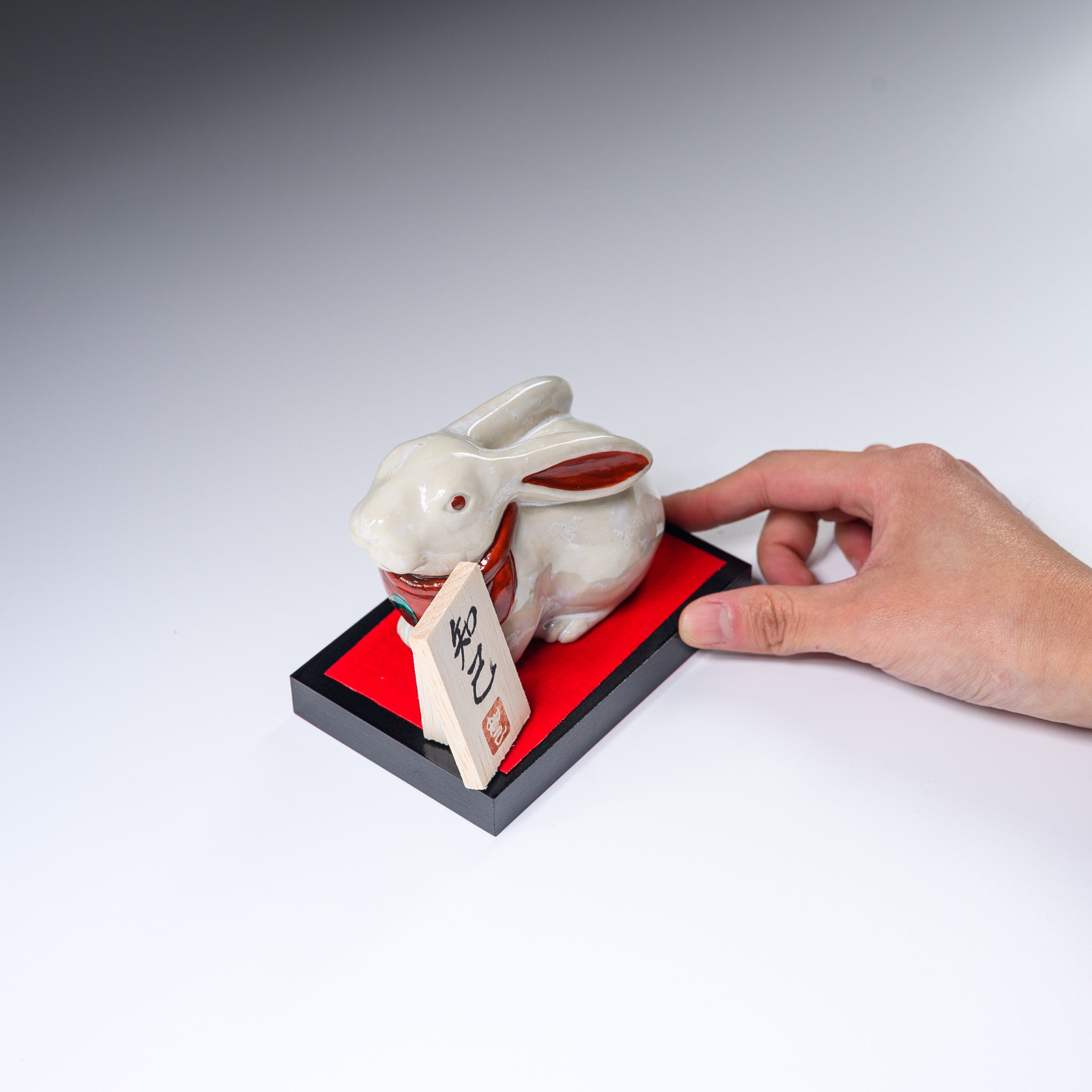 Kutani Ware Animal Rabbit Ornament Lulu - Handmade Japanese Ceramic Figurine for Home Decor, Gift & Collection | Perfect for Shelf Display, Tea Ceremony & Japanese Culture Enthusiasts