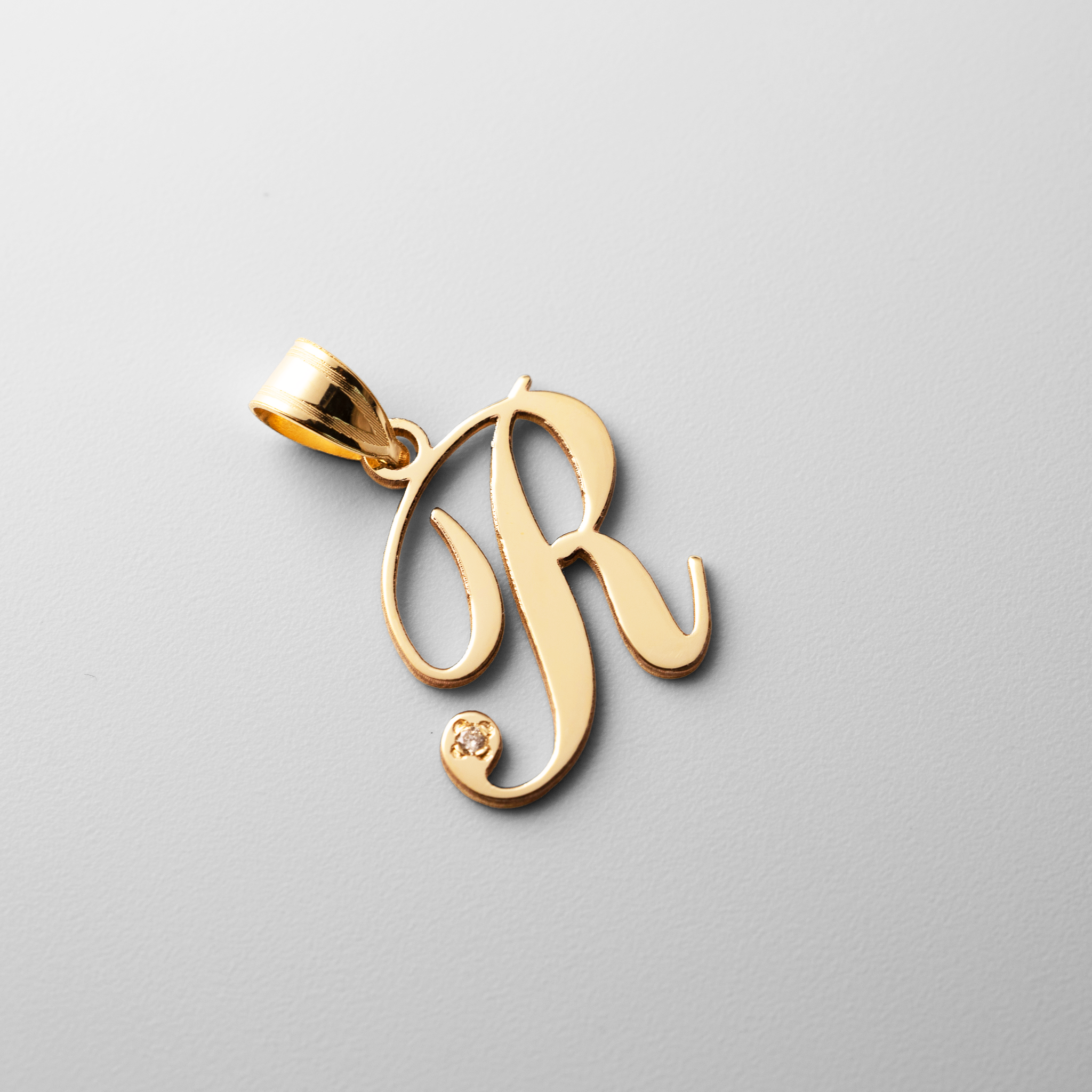 14K Gold Letter R Initial Pendant Necklace with Diamond Accent - Elegant Personalized Jewelry Gift for Women - Perfect for Birthdays, Anniversaries & Special Occasions