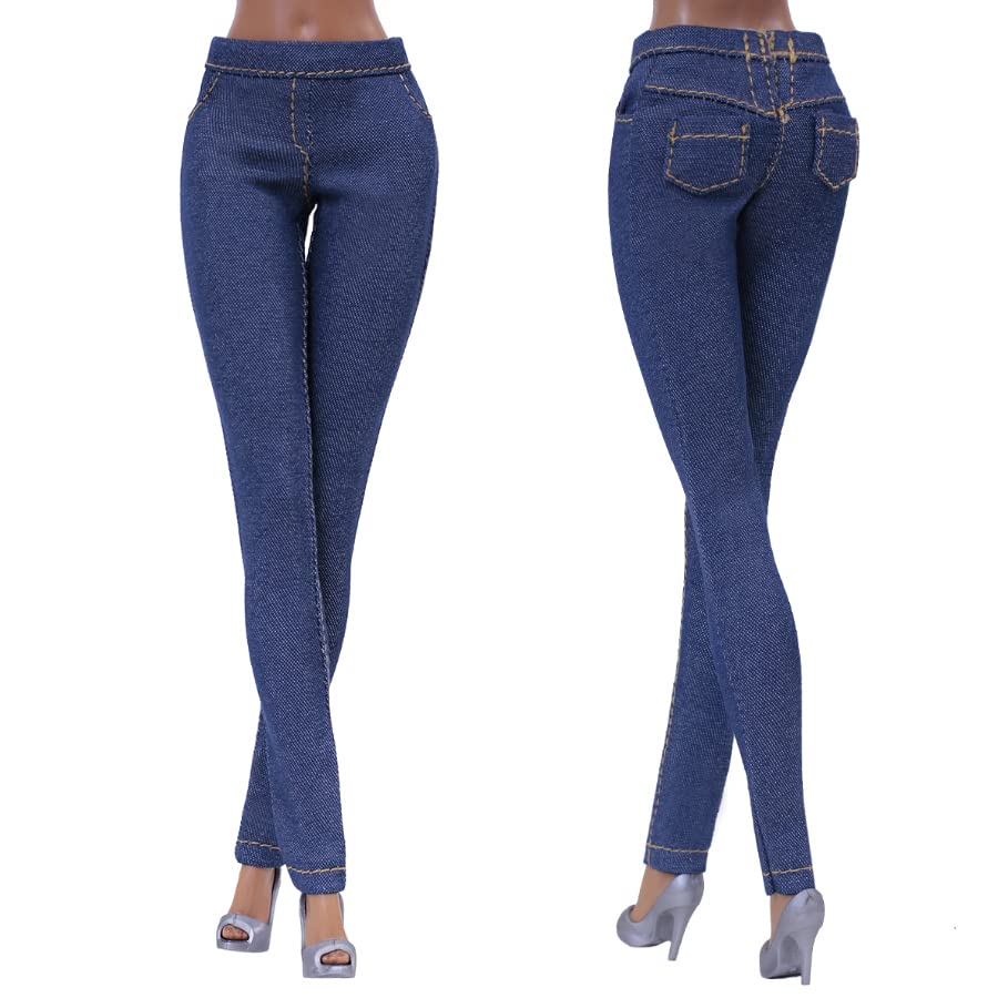 ELENPRIV 11.5 Inch Doll Clothes - Dark Blue Denim Jeans Pants Outfit for American Girl Dolls & Fashion Dolls | Perfect for Dress Up, Photo Shoots & Collecting