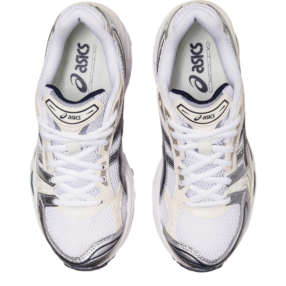 ASICS Women's GEL-KAYANO 14 Running Shoes - White/Midnight - Retro Sneakers for Women - Comfortable Athletic Shoes for Jogging, Gym Workouts & Casual Wear
