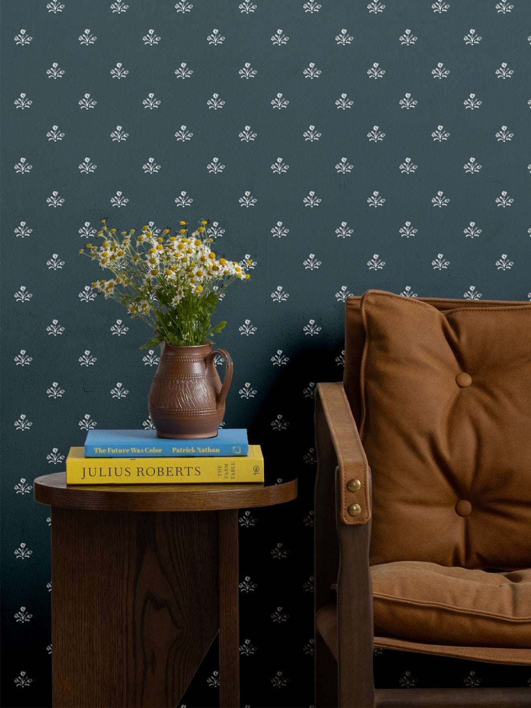 Bennett Ocean Blue Wallpaper by Sugar Paper - Premium Peel & Stick Wallpaper for Bedroom, Living Room, and Nursery Decor