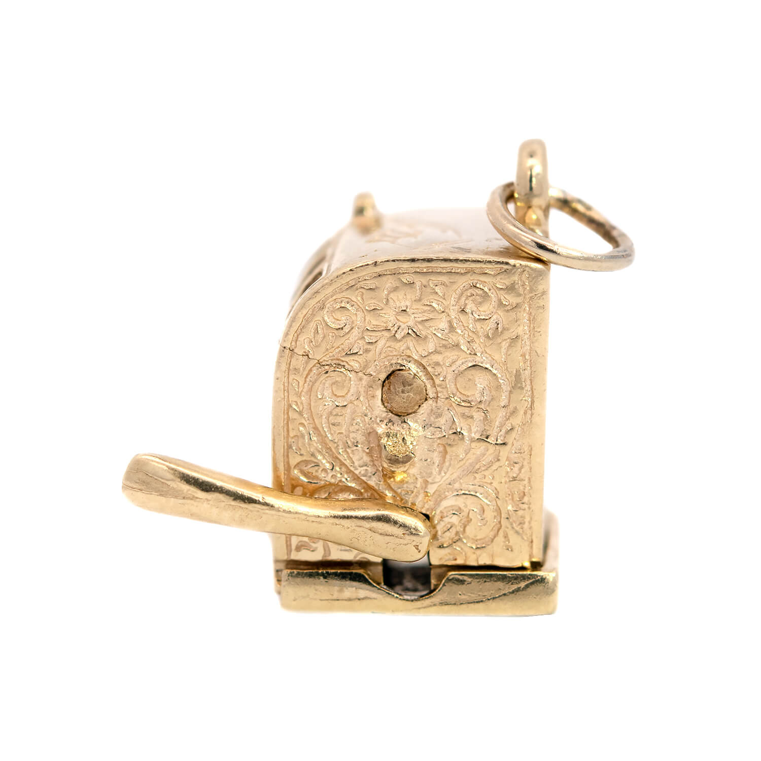 Vintage 14k Gold Slot Machine Charm Pendant - Casino Theme Jewelry for Necklace & Bracelet - Perfect for Gifts, Parties, and Gambling Enthusiasts
