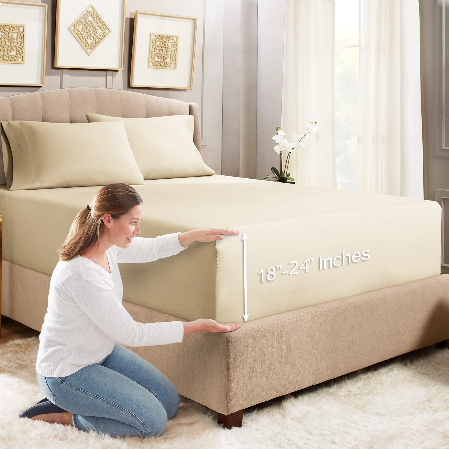 Empyrean Twin XL Extra Deep Pocket Fitted Sheet Set - 24