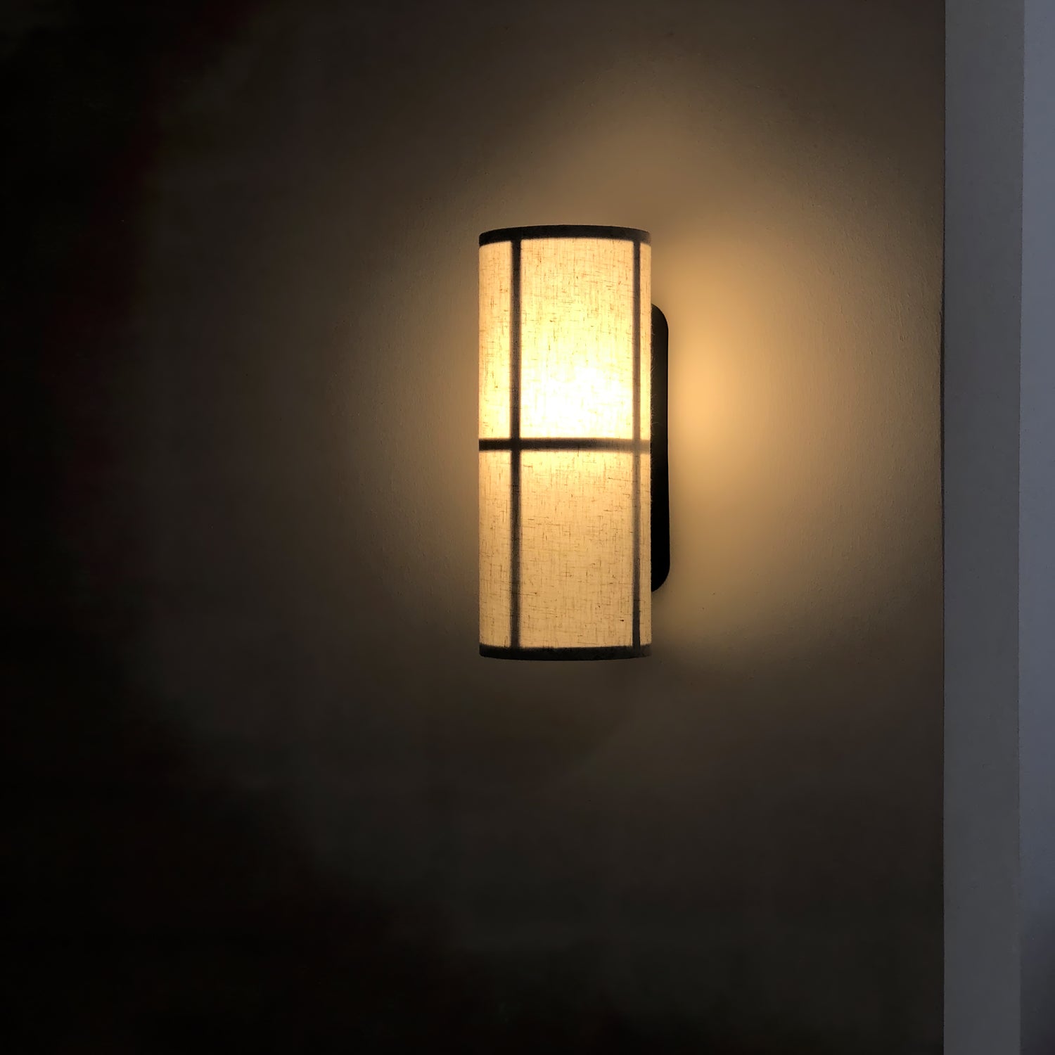 Modern Cylinder Fabric Plug-in Wall Lamp - Soft Lighting for Bedroom, Living Room & Hallway - Energy Efficient LED Night Light