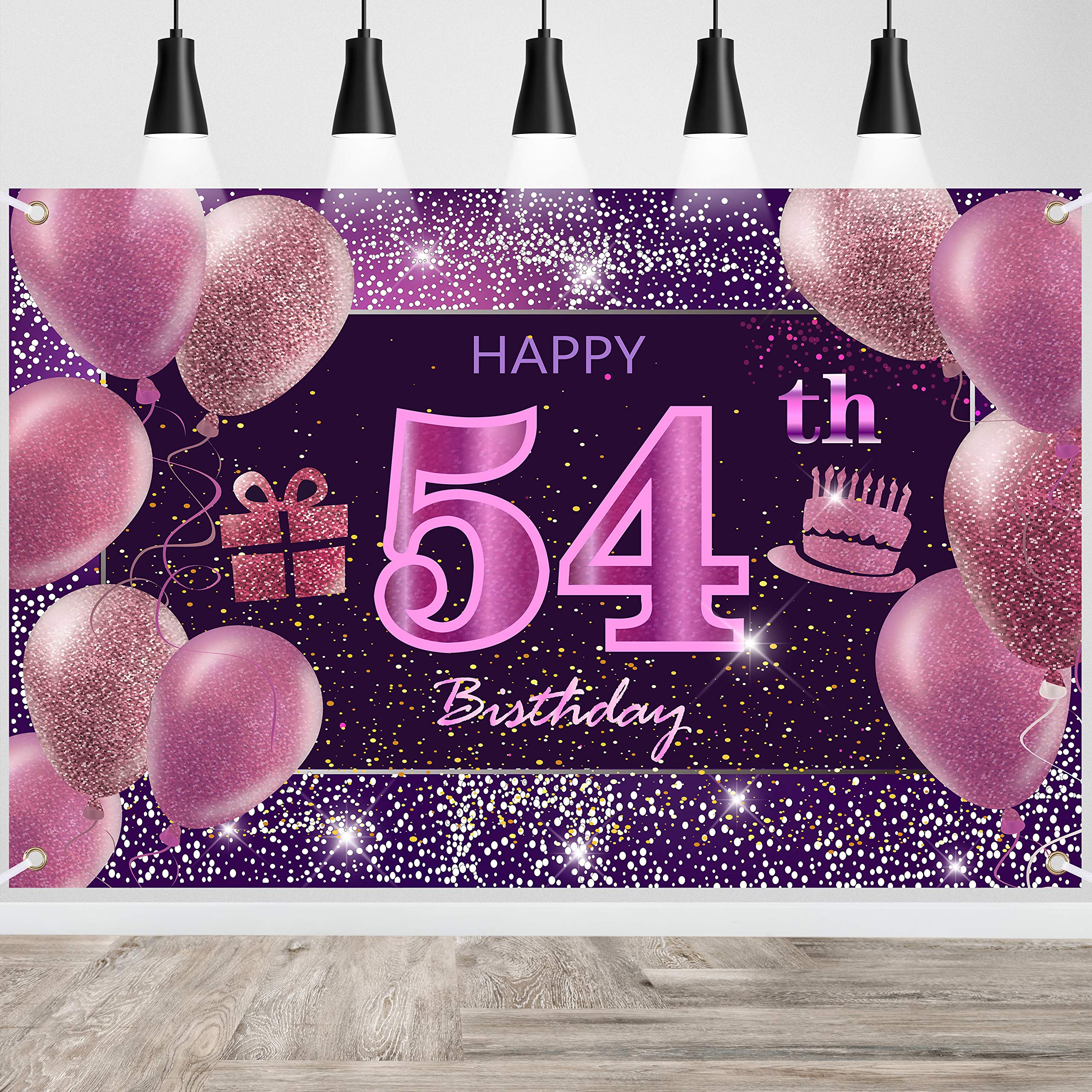IMISI 54th Birthday Banner & Backdrop - Pink Party Decorations for Women & Girls | Perfect for Birthday Celebrations, Photo Booths & Special Events