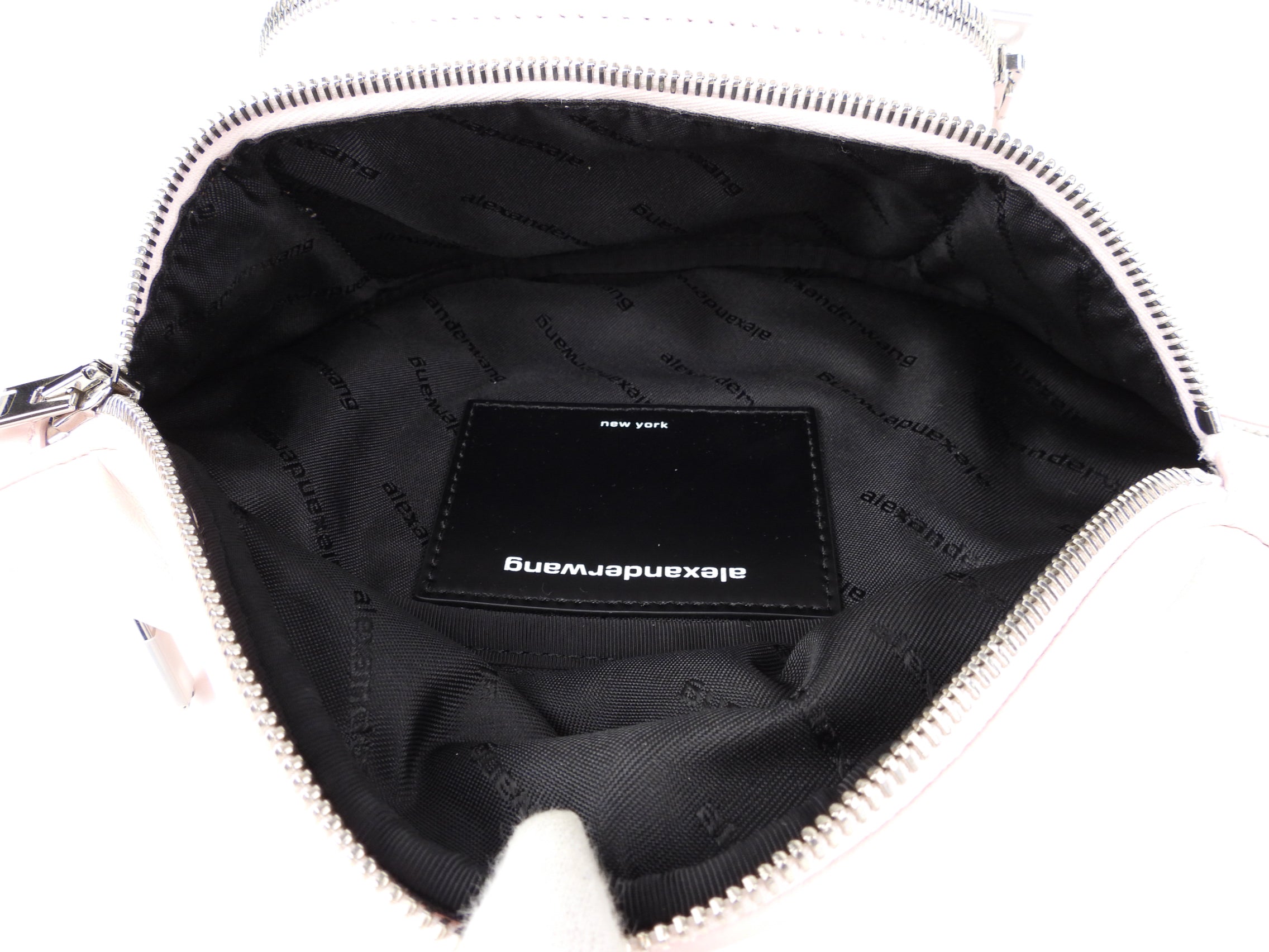 Alexander Wang Attica Pink Leather Chain Zip Fanny Pack Waist Bag - Stylish Crossbody Bag for Women, Perfect for Travel, Concerts & Everyday Use