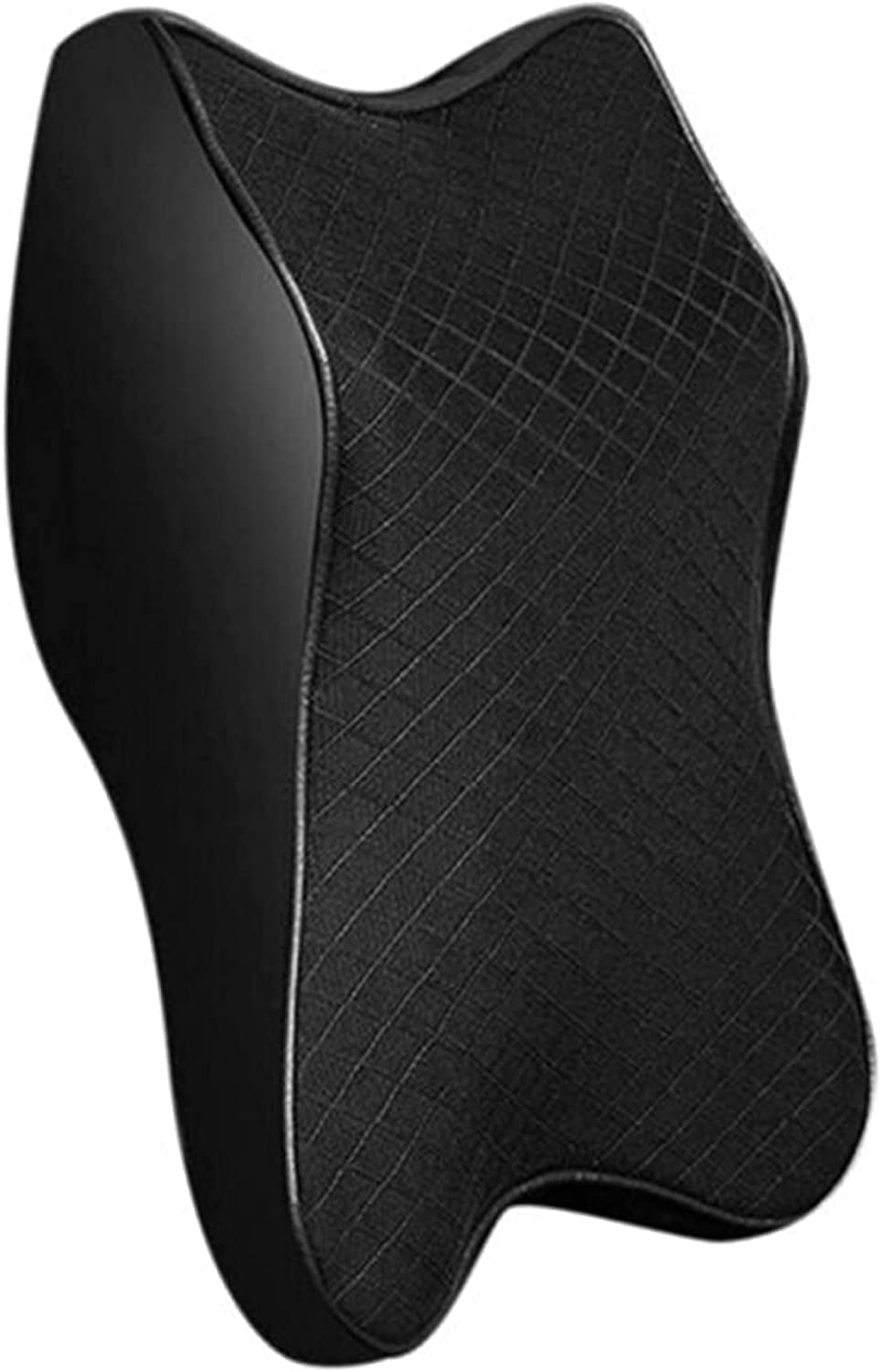 NIRVITTHAL Memory Foam Car Seat Headrest Neck Pillow - 100% Pure Breathable Support for Travel & Commuting - Ergonomic Comfort for Long Drives, Road Trips & Airplane Sleep (Black, 1 Pack)