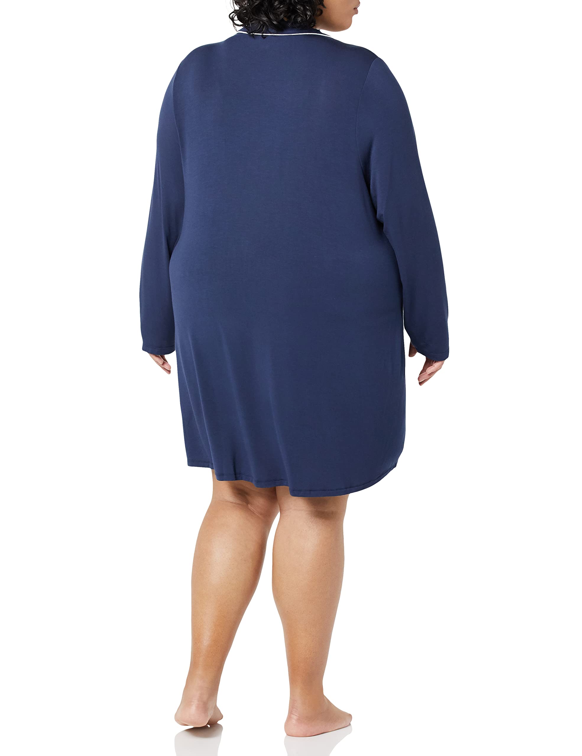 Amazon Essentials Women's Piped Nightshirt - Soft Cotton Sleepwear for Women & Plus Size (Perfect for Lounge, Sleep & Relaxation at Home)