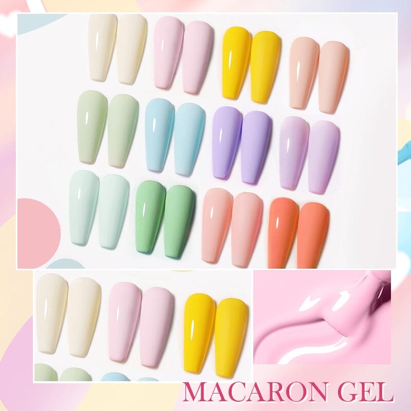 12 Colors Macaron Gel Nail Polish Set - 10ml Each, Soak Off UV LED Gel Polish for Long Lasting Manicure - Perfect for Nail Salons, DIY Home Nail Art & Gift Giving