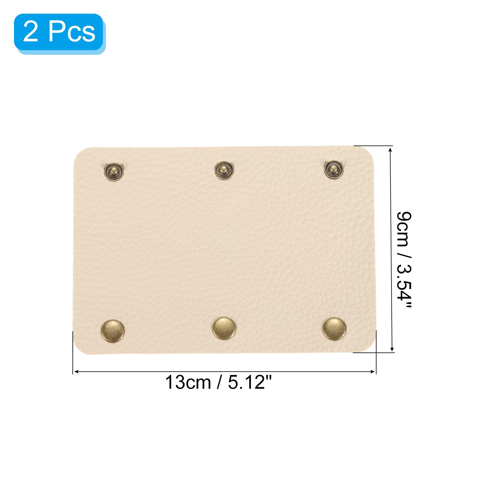 uxcell 2Pcs PU Leather Handbag Handle Covers with 3 Clasps, Luggage Grip Protector for Suitcases & Shopping Bags (13x9cm, Beige) - Travel Accessories & Bag Handle Protectors for Comfortable Carrying