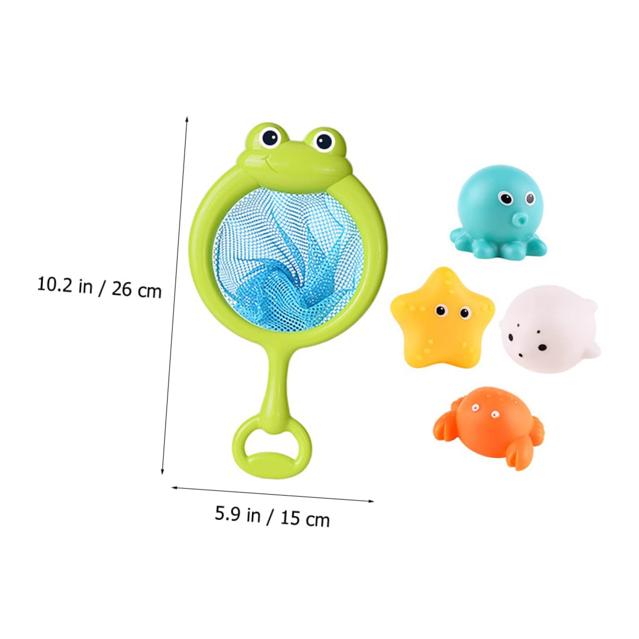 HEMOTON 4-Piece Fishing Net Toy Set for Kids - Bath Tub, Swimming Pool & Shower Water Play - Durable Mesh Nets for Catching Fish, Bath Toys & Pool Games | Perfect for Outdoor Beach, Backyard Pool & Indoor Bathtime Fun