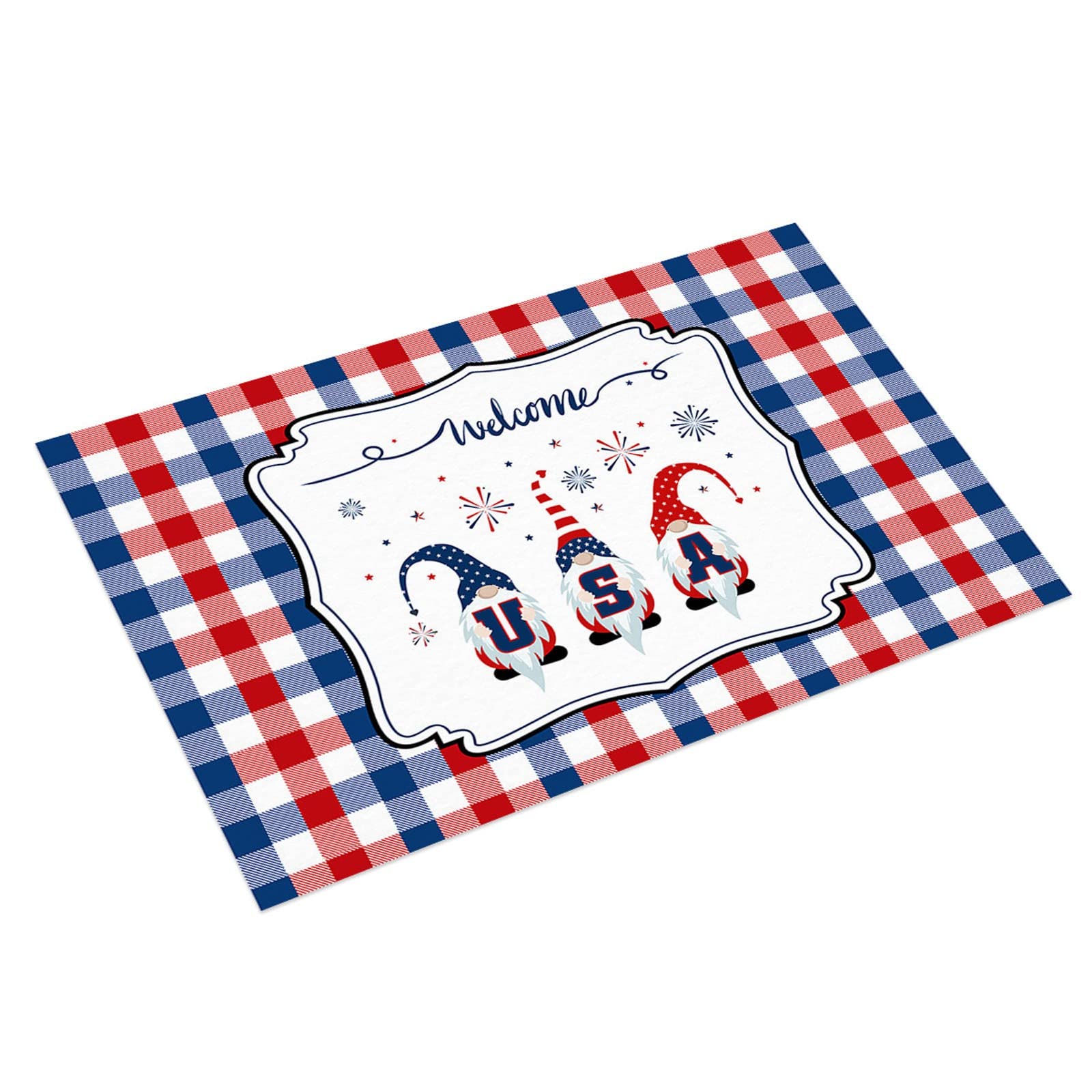 American Flag Non-Slip Floor Mat - Patriotic Independence Day Decor for Door, Living Room & Bathroom - Perfect for Home, Office & Outdoor Use