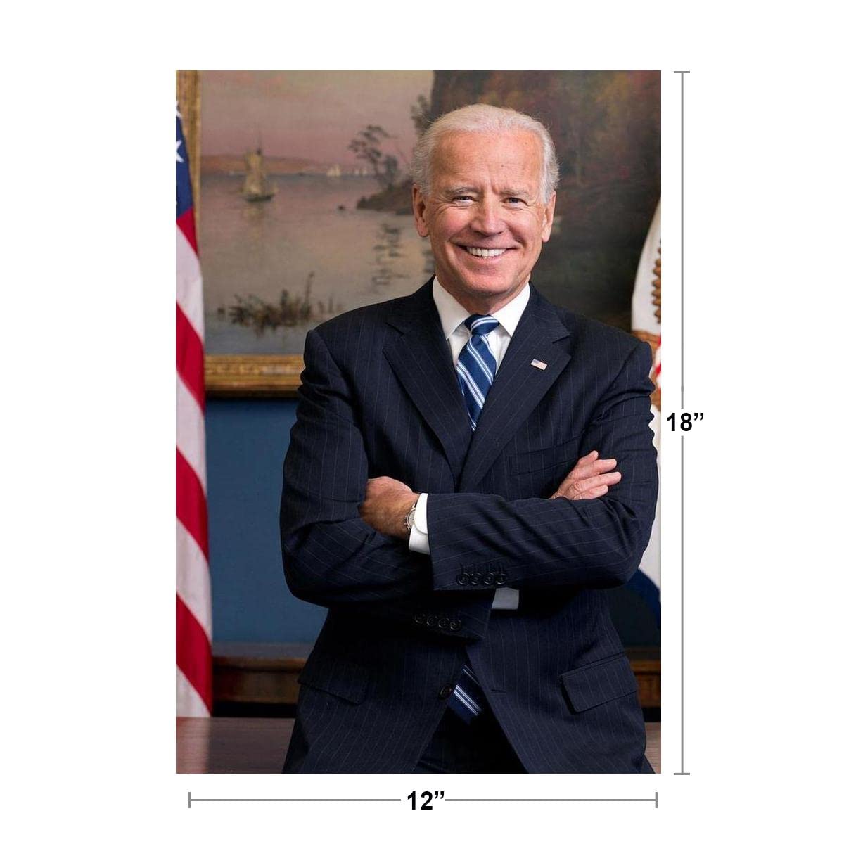 Joe Biden Official Presidential Portrait - High Quality 12x18 Wall Art Print Poster for Home & Office Decor | Perfect for Living Room, Bedroom, or Office Wall Display