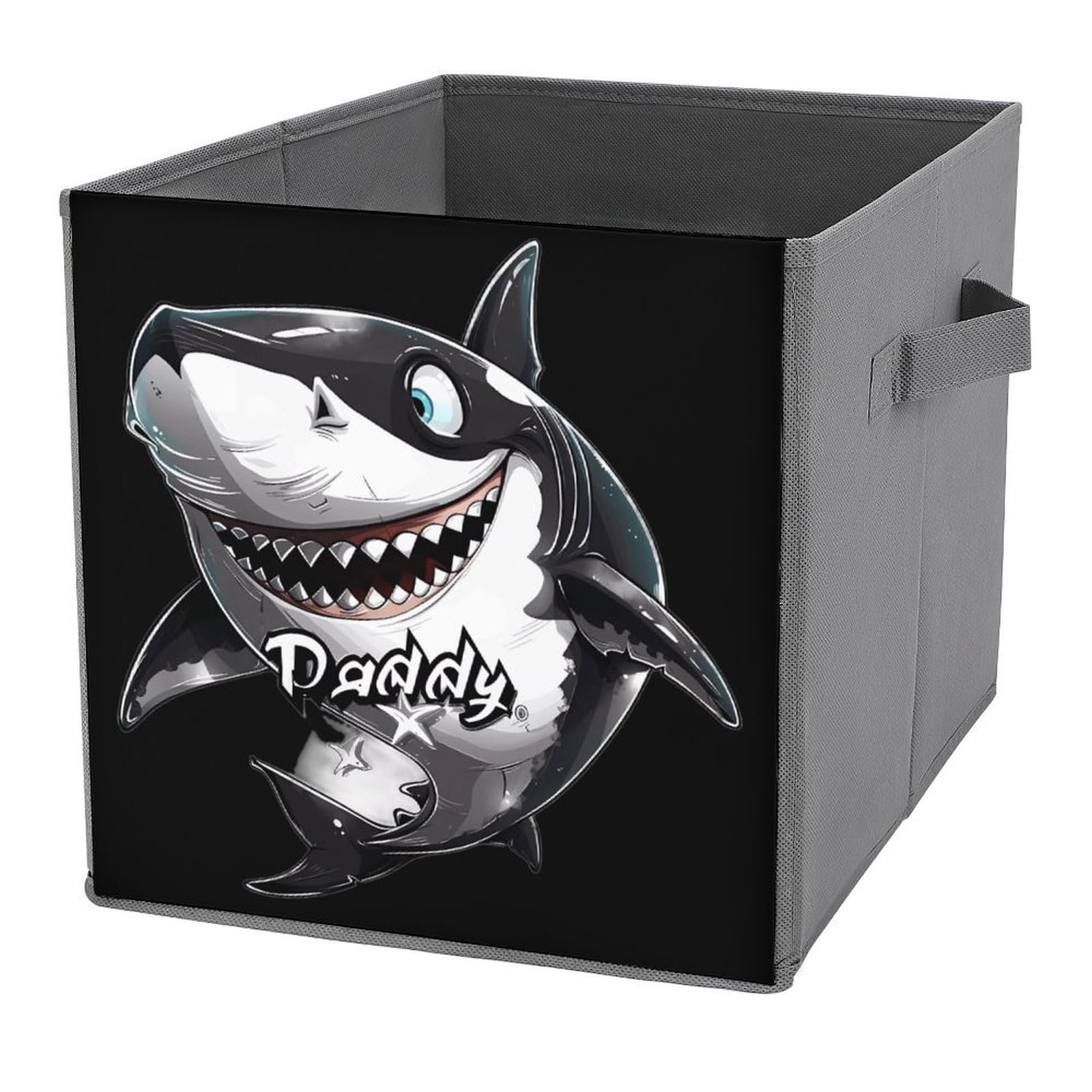 Daddy Shark Folding Storage Bins with Handles - for Kids Room & Toy Organization
