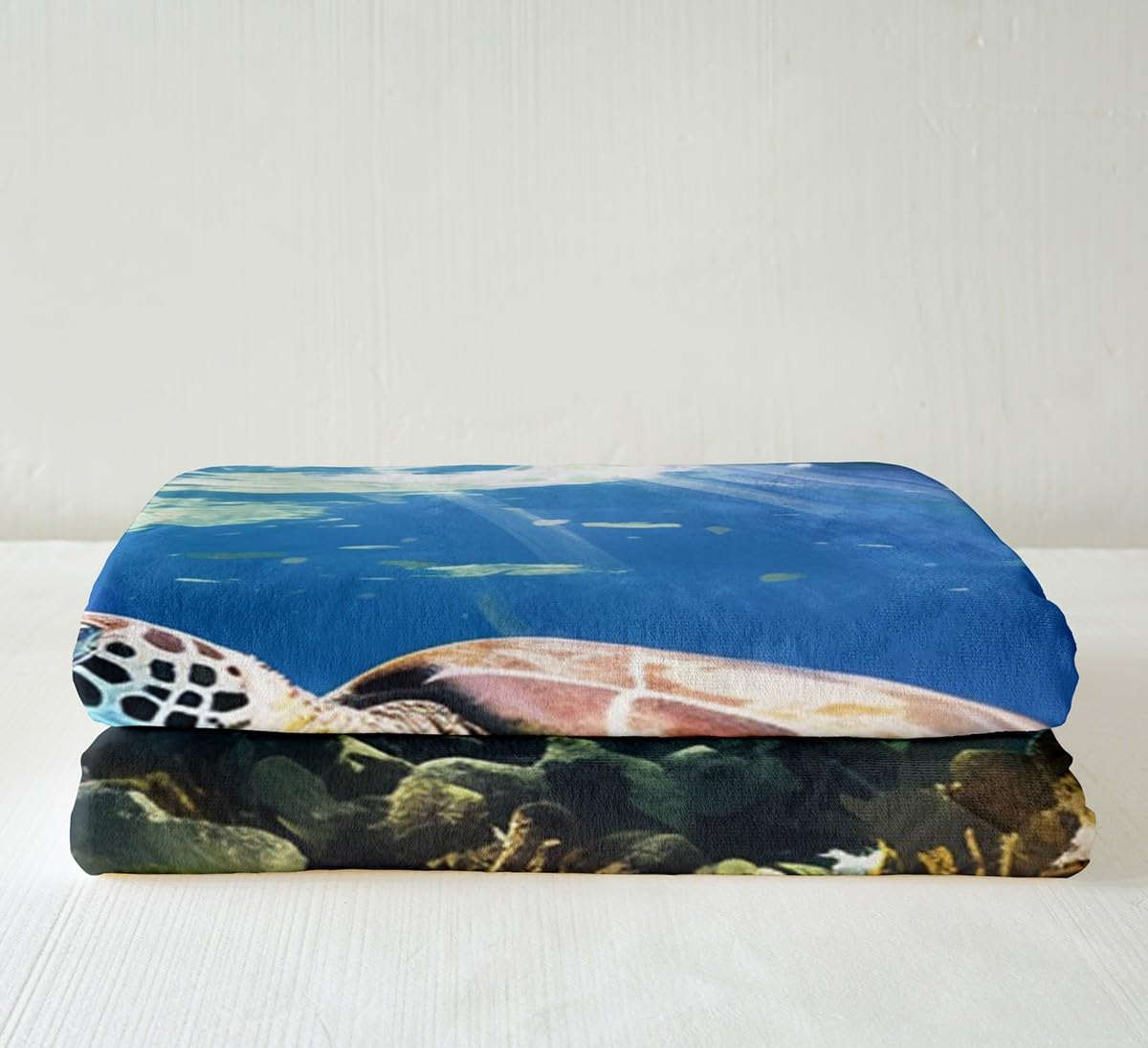 Soft 3D Sea Turtle Sherpa Fleece Throw Blanket - Reversible 30