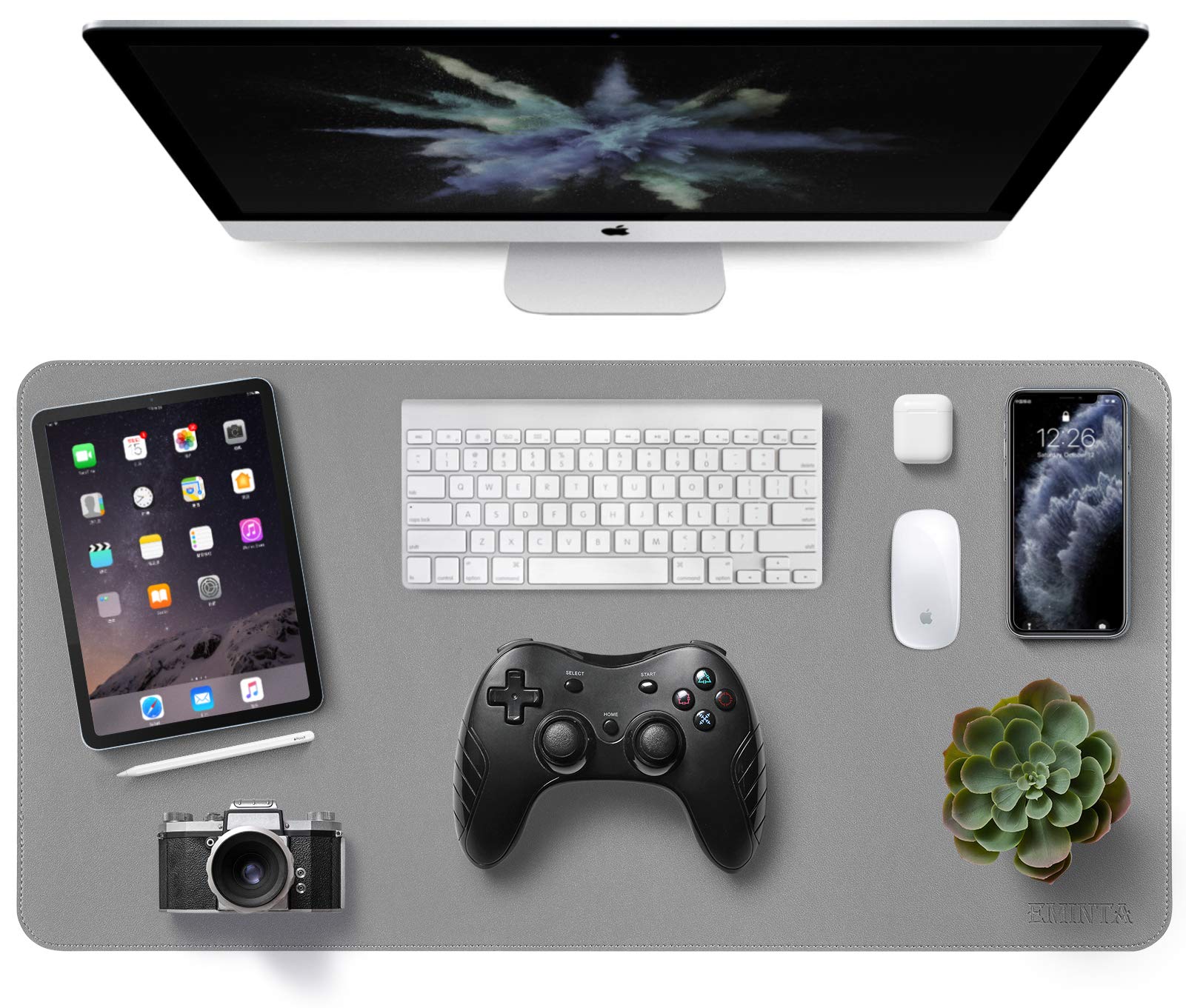 Premium Dual-Sided PU Leather Desk Pad - Waterproof & Ultra-Thin Large Mouse Mat for Office & Home (31.5