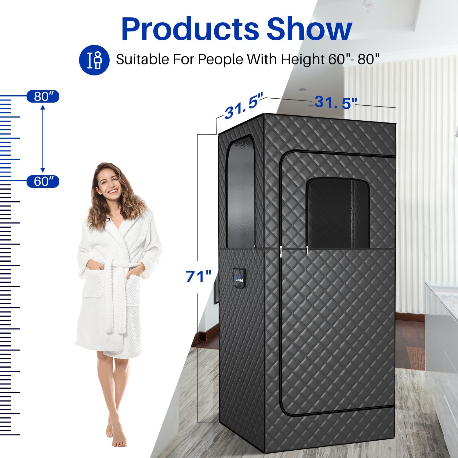 Portable Steam Sauna Box for Home - 2.6L 1000W Personal Sauna Tent with Remote Control, 9 Adjustable Steam Levels, Compact & Easy Storage - Perfect for Relaxation, Detox, and Muscle Pain Relief at Home or Gym
