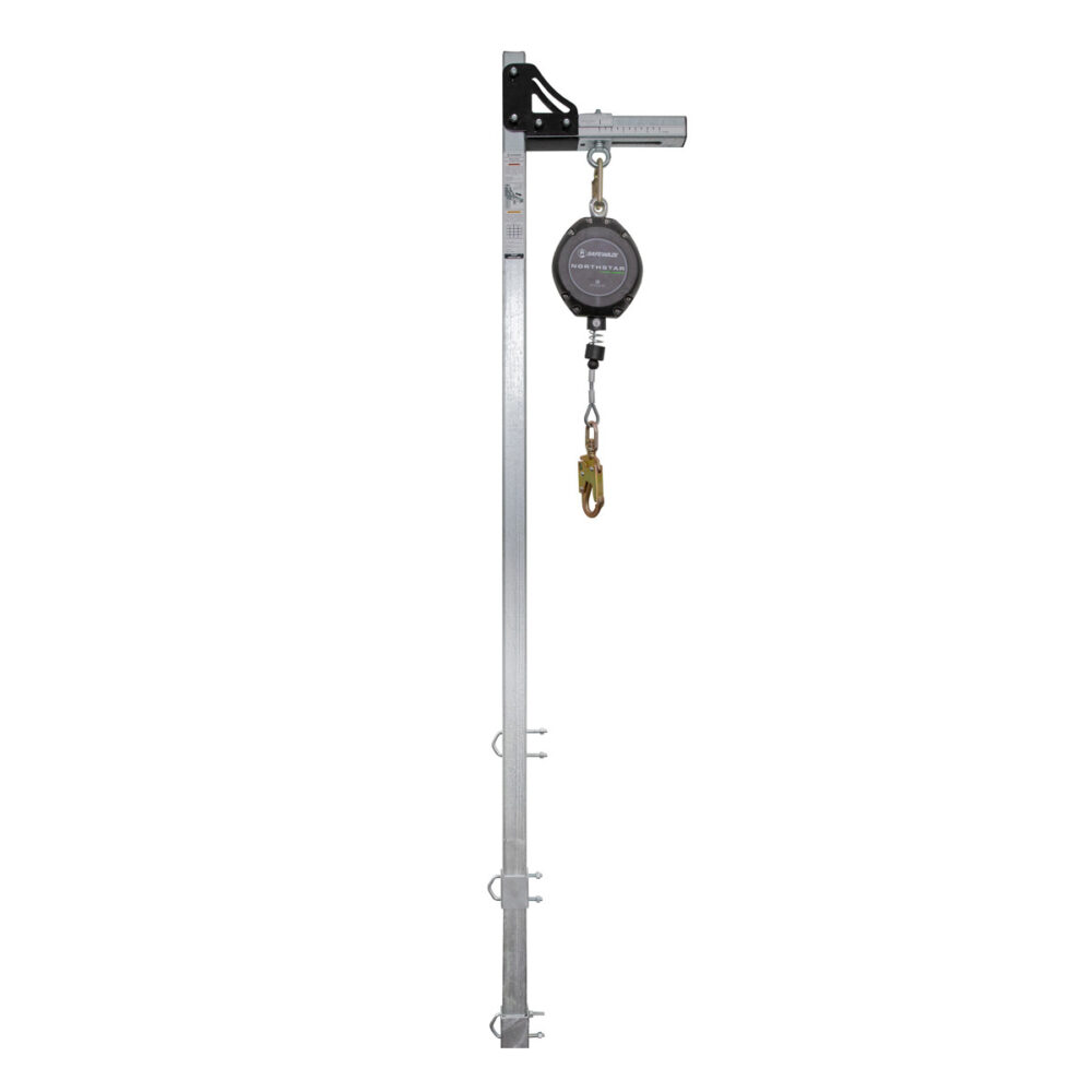 4'/6' Adjustable SRL Ladder Anchor System - Fall Protection Safety Equipment for Roofing & Construction Work