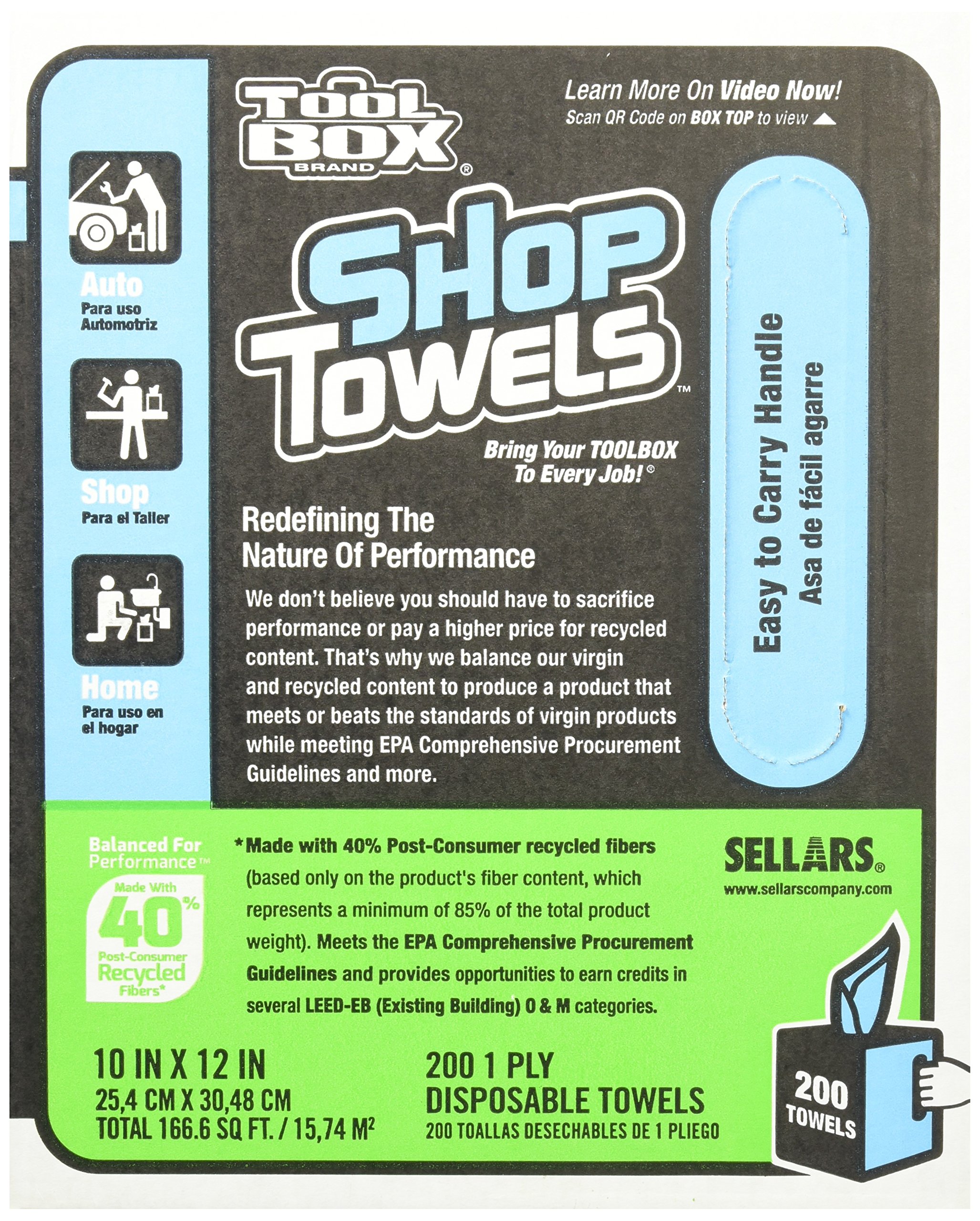 Sellers 55202 Heavy Duty Shop Towels - 10
